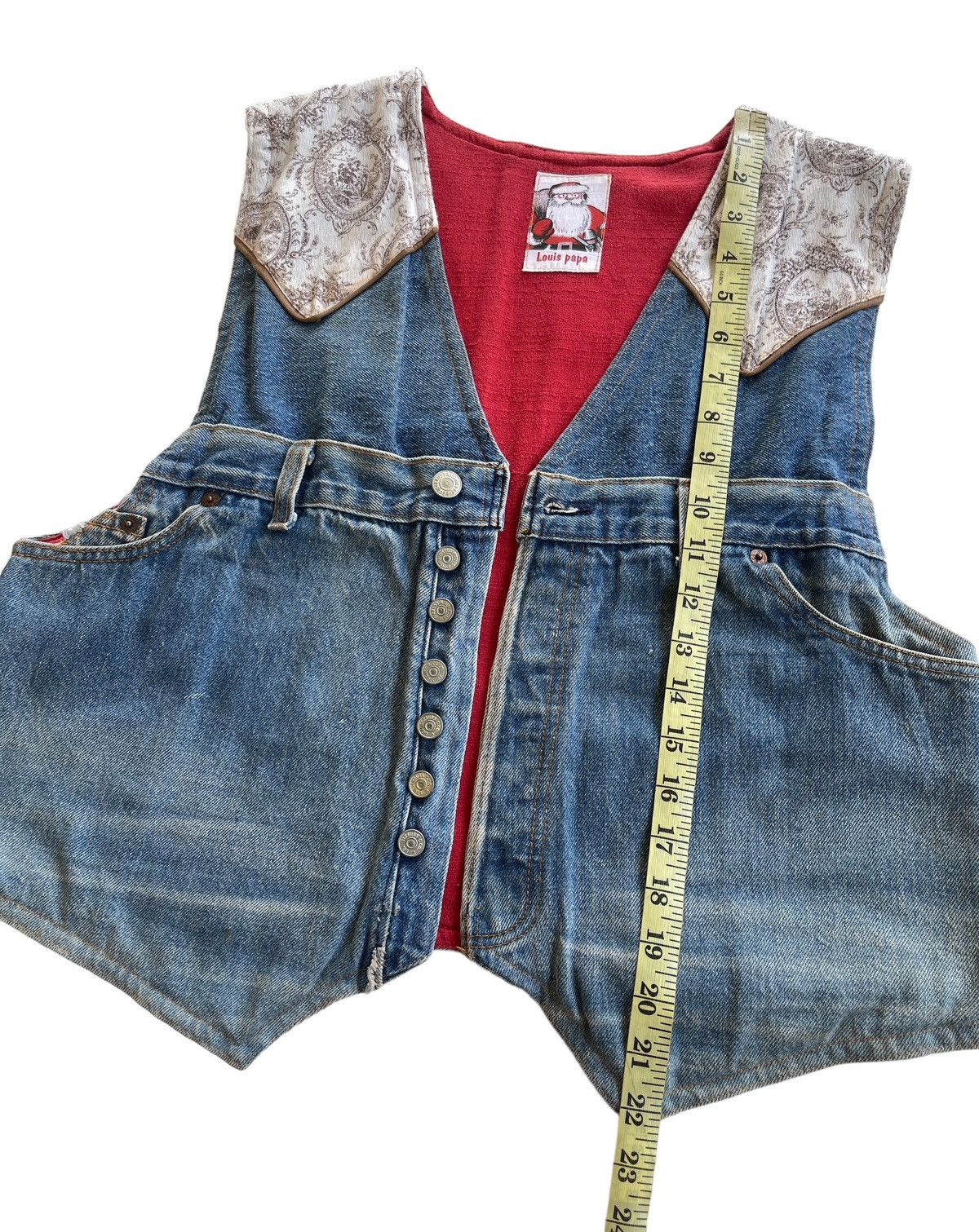 Levi's Vintage Clothing Levis X Louis Papa Reconstruct Custom Denim Vest Size M / US 6-8 / IT 42-44 - 9 Thumbnail