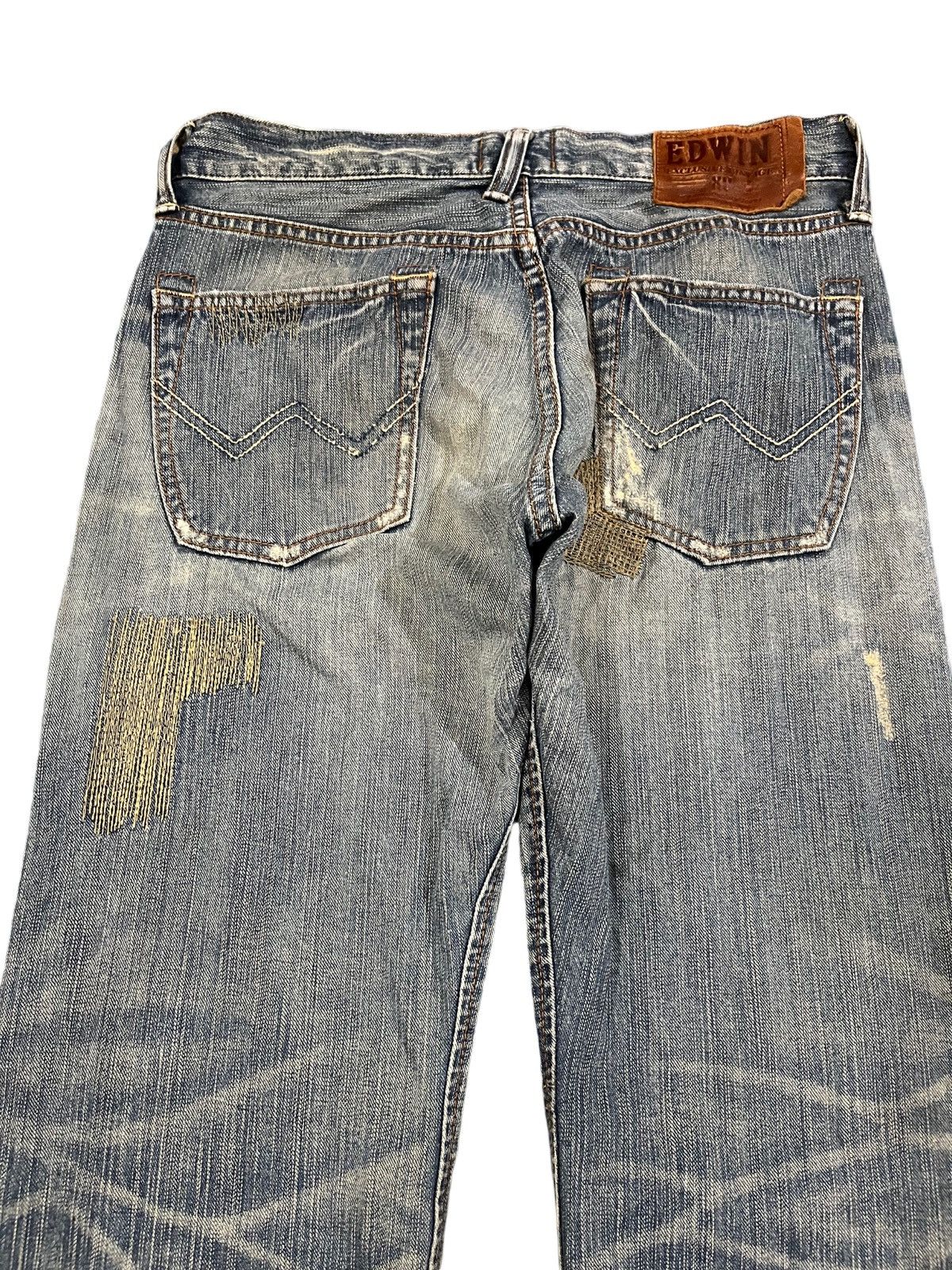Edwin Vintage Edwin EXV sashiko borough Distressed Denim Size US 31 - 6 Thumbnail