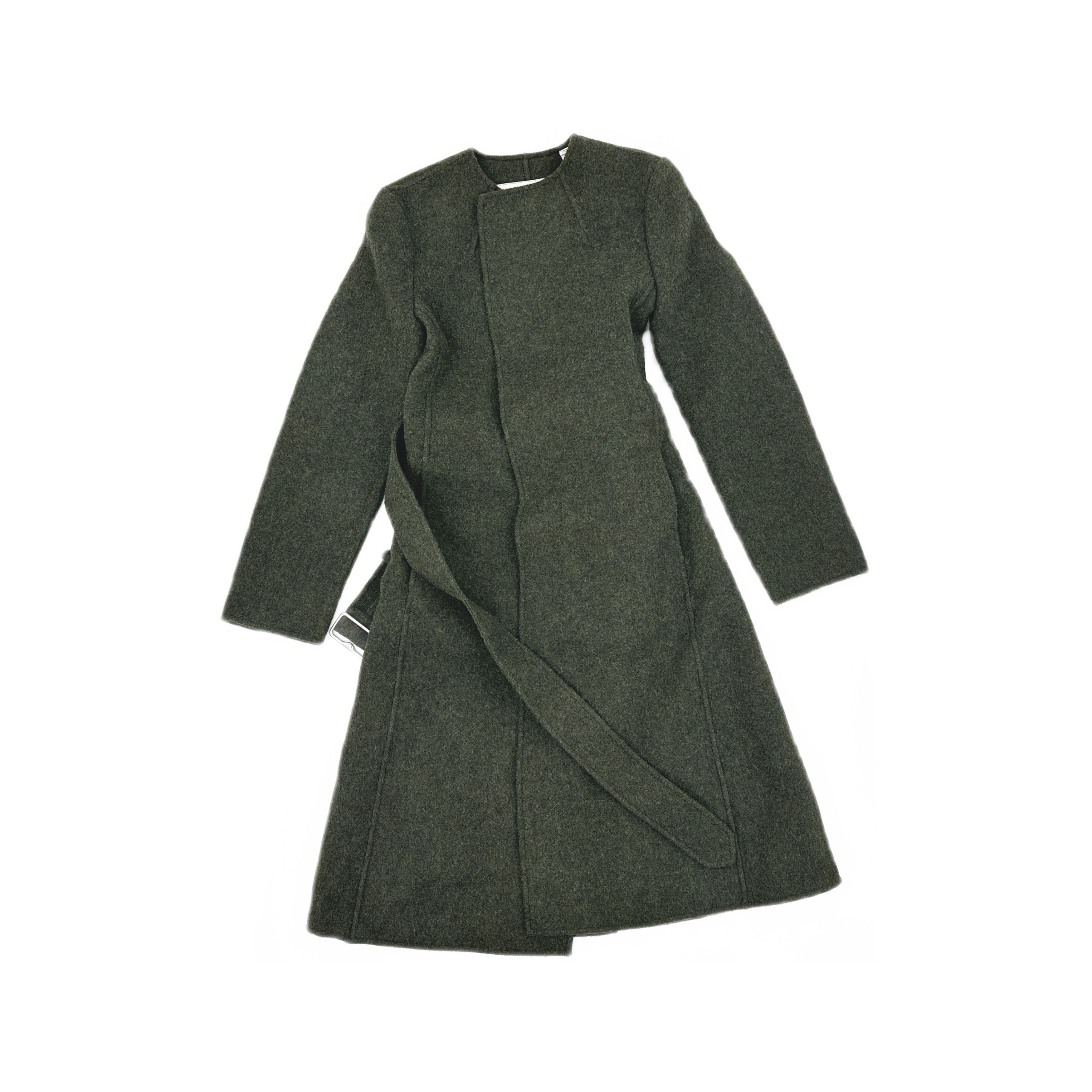 Burberry Burberry Dark Olive Belted Wool Coat Size 4 Size XS / US 0-2 / IT 36-38 - 1 Thumbnail