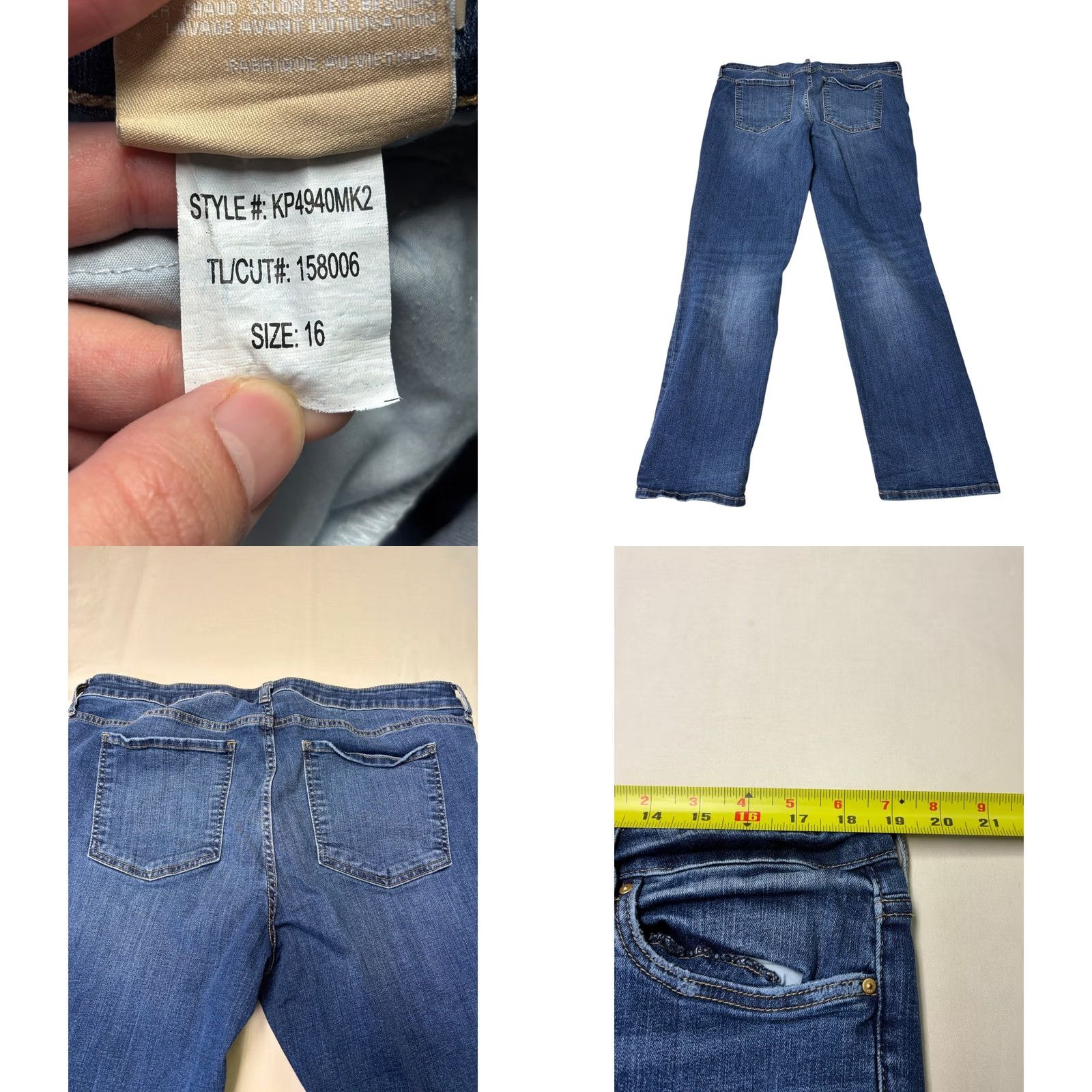 Vintage KUT From The Kloth Catherine Boyfriend Jeans Dark Wash Size 16 W38 L30 Jeans Women Size 38" / US 16 / IT 52 - 8 Thumbnail