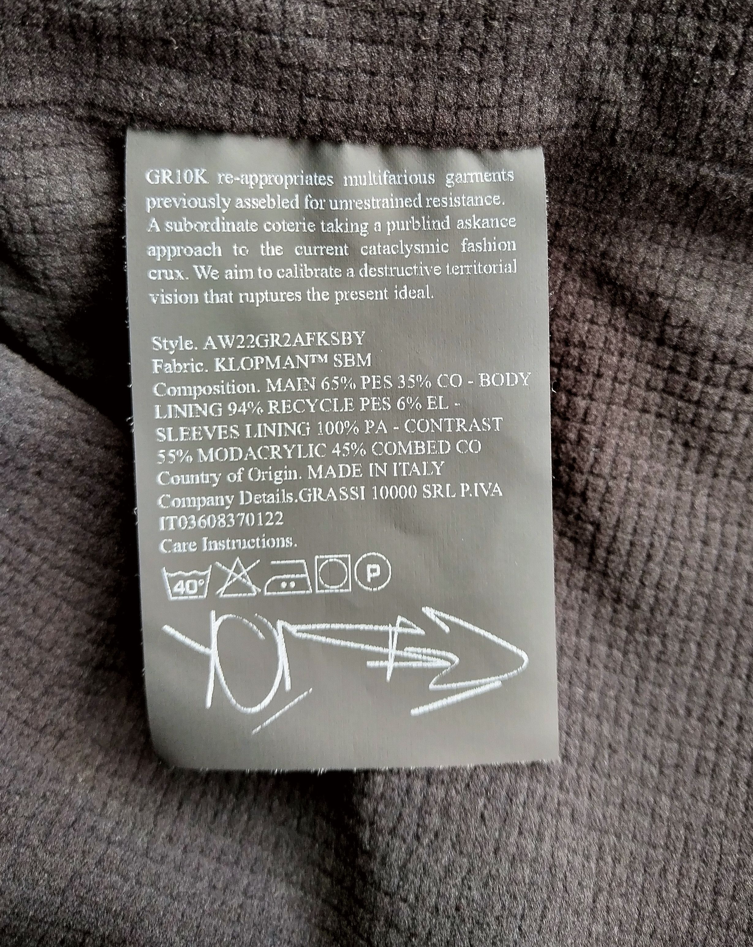 GR10K Klopman ™ Polartec panel overshirt Size US S / EU 44-46 / 1 - 7 Thumbnail