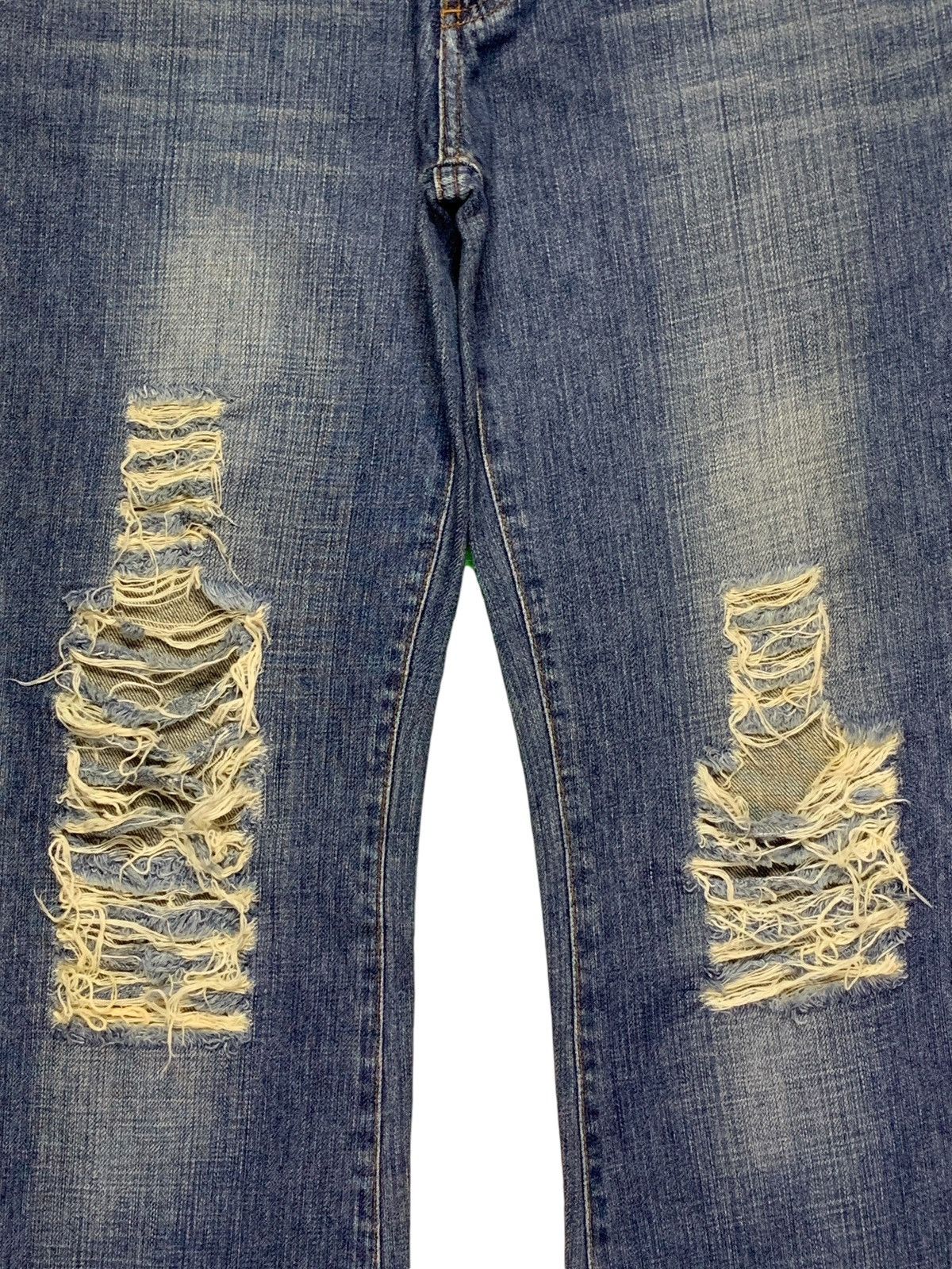 Dolce & Gabbana Vintage Dolce Gabbana Faded Wash Distressed Flare Jeans Size 29" - 5 Thumbnail