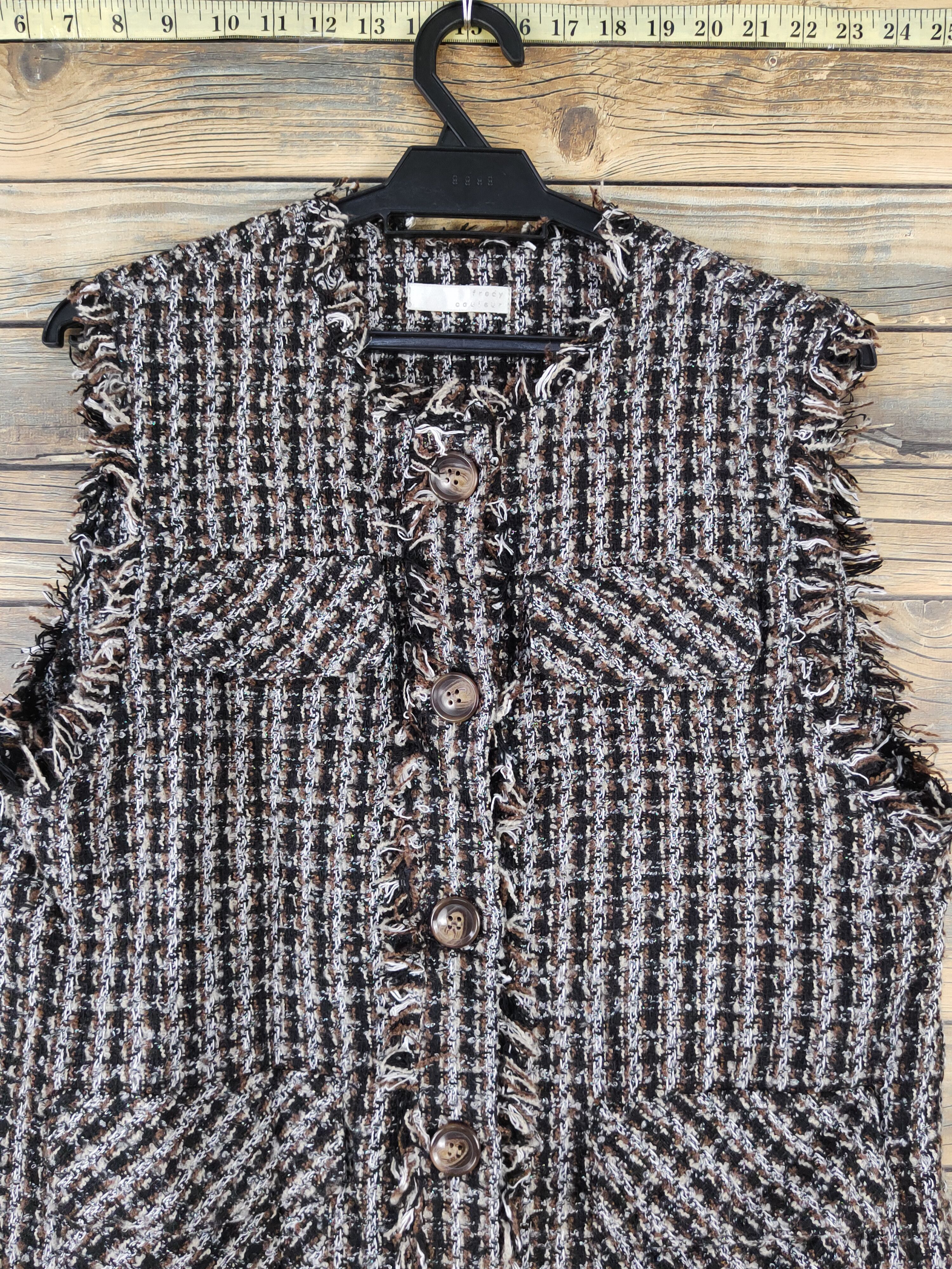 Homespun Knitwear × Japanese Brand Retro Fredy Couleur Black Brown Knitwear Vests Size M / US 6-8 / IT 42-44 - 2 Thumbnail