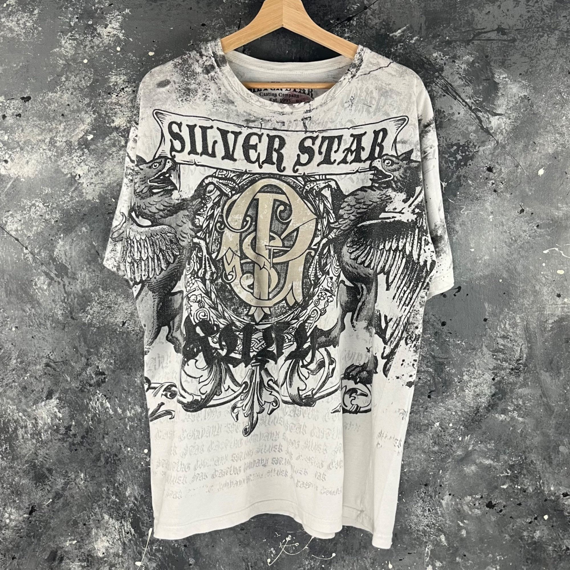 Vintage Vintage Y2K Silver Star shirt Size US L / EU 52-54 / 3 - 1 Thumbnail
