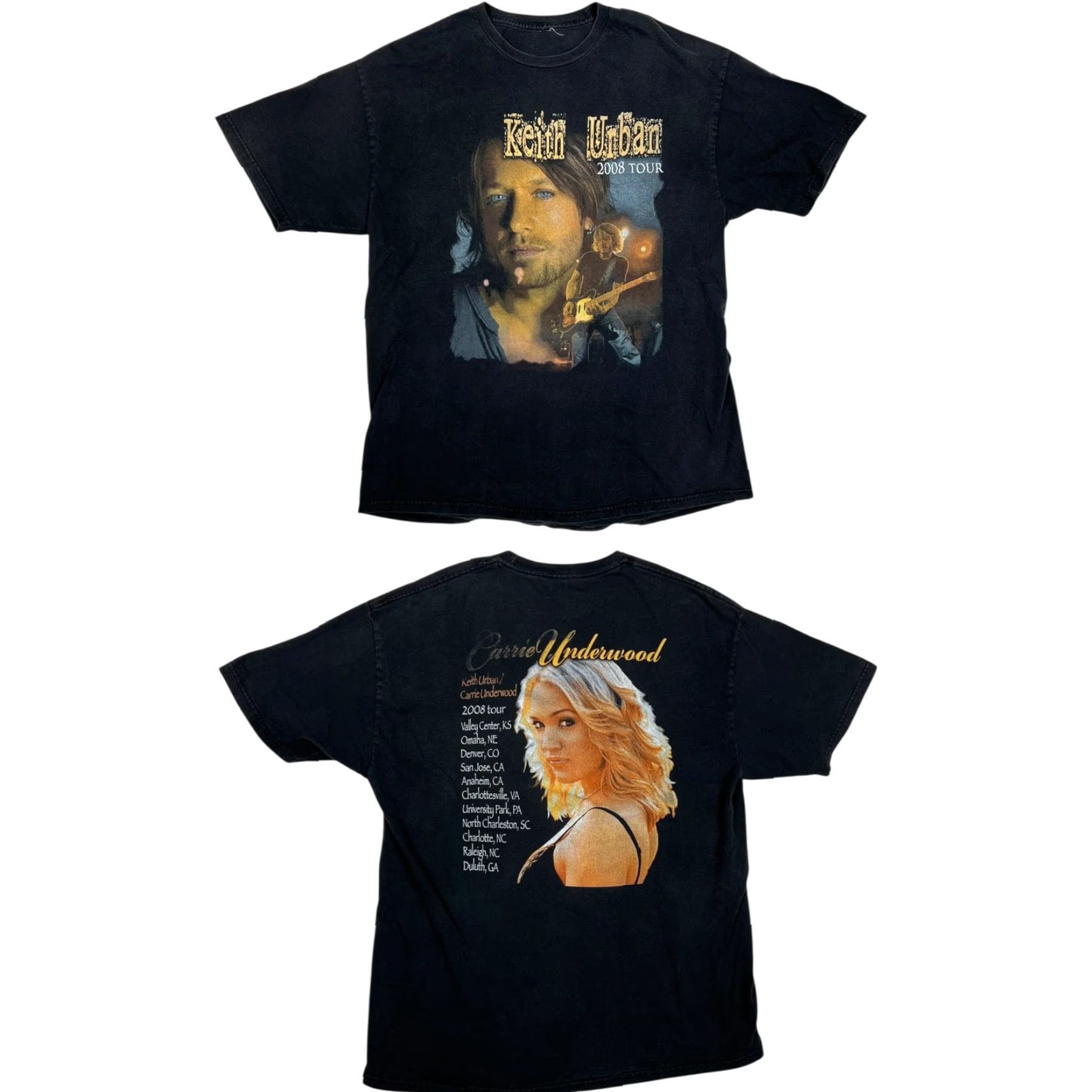 Vintage VTG Keith Urban Carrie Underwood T-Shirt Black M Mens Graphic Print 2008 Tour Country Concert Sleeve Short Crew Neck size M | 2008 tour Size US M / EU 48-50 / 2 - 2 Thumbnail