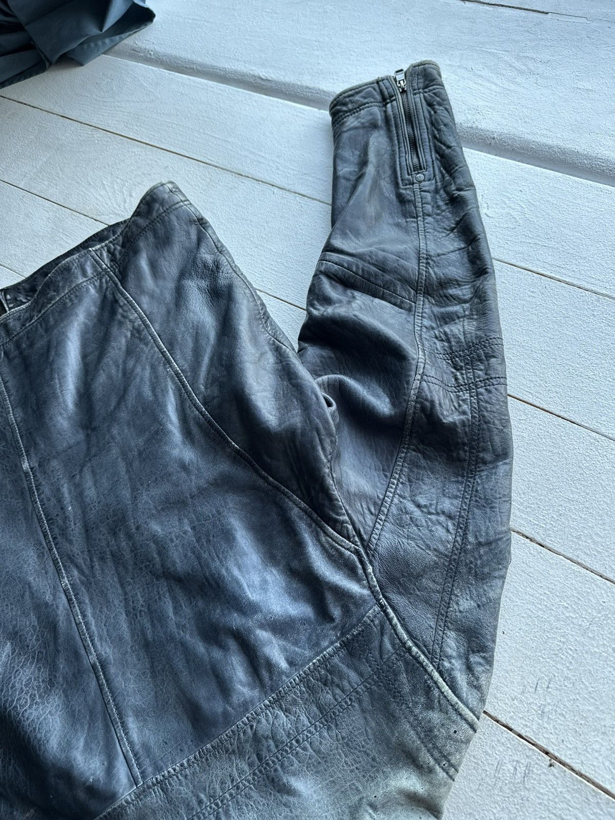 Other 🚨VNTG LEATHER JACKET AVANT GARDE ASYMMETRICAL BLACK MOTO Size US L / EU 52-54 / 3 - 16 Thumbnail