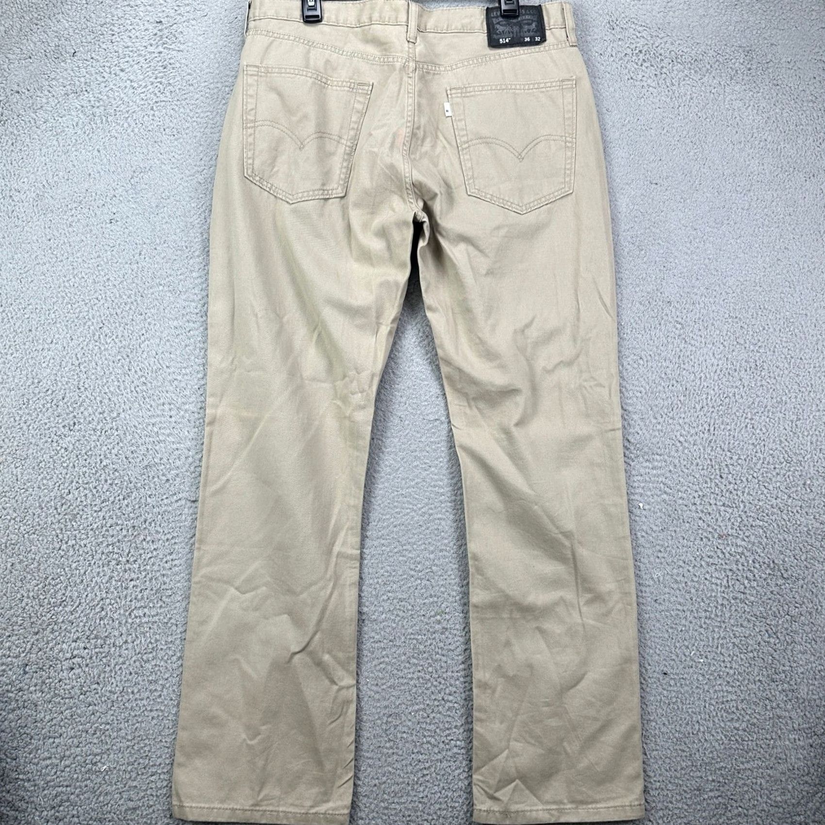 Levi's Levis 514 Jeans Straight Fit Mens 36X32 Beige 5 Pockets White Tab Casual Regular Size US 36 / EU 52 - 2 Thumbnail