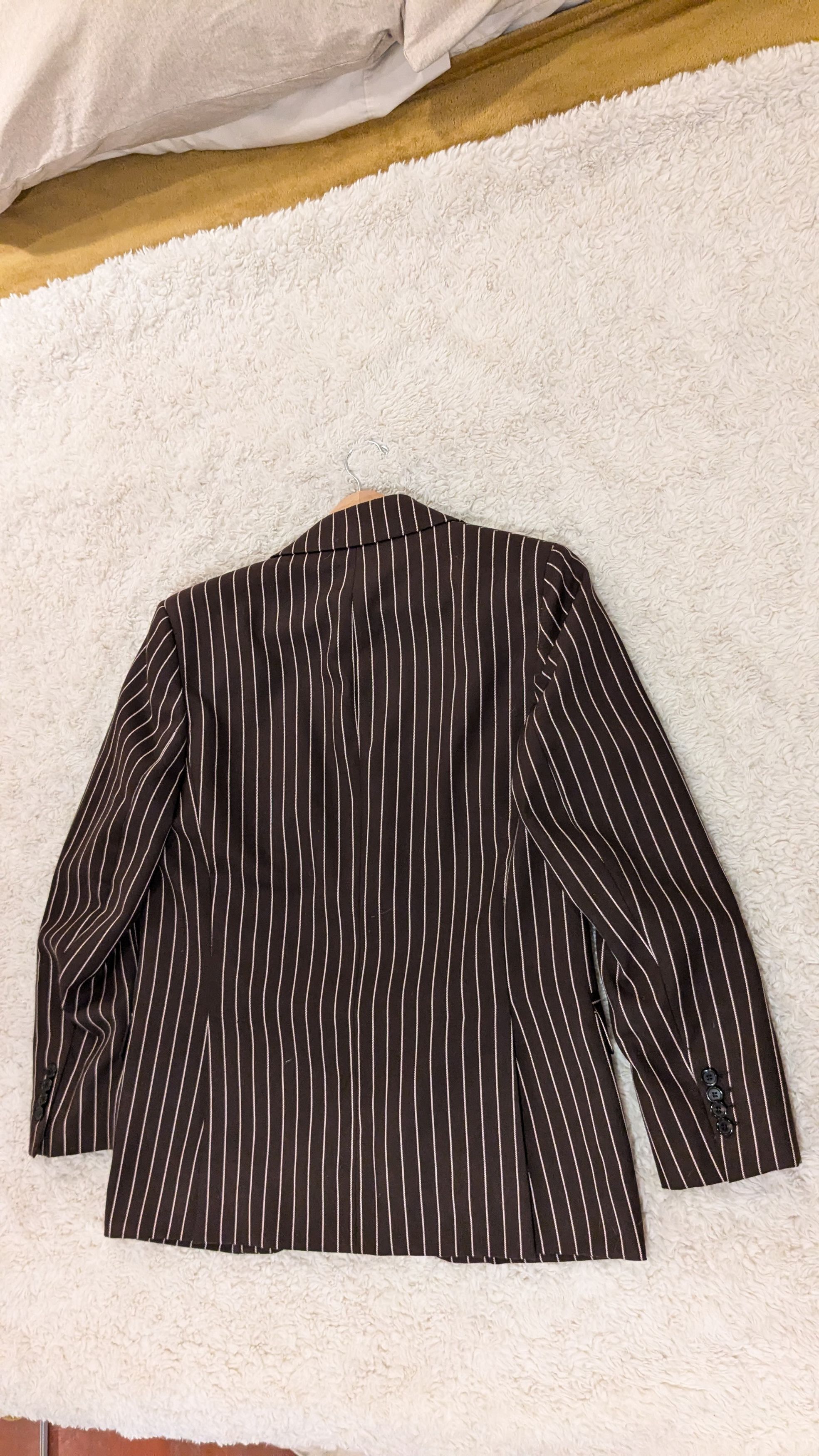 Acne Studios Acne Studios Brown and Pink Pinstripe Suit Jacket Size 44S - 4 Thumbnail