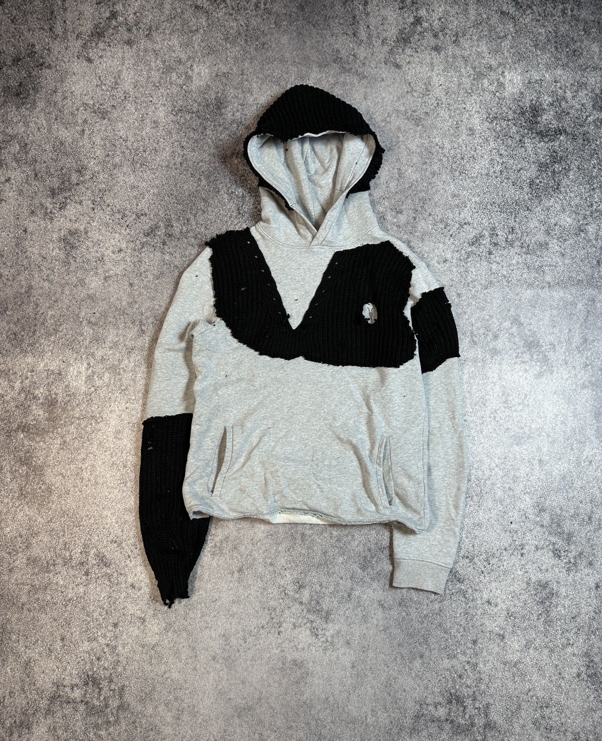 Allsaints Y2K Custom Hoodie Knit+Shirt Avant Garde Style Rare USA XS Size US XS / EU 42 / 0 - 1 Thumbnail