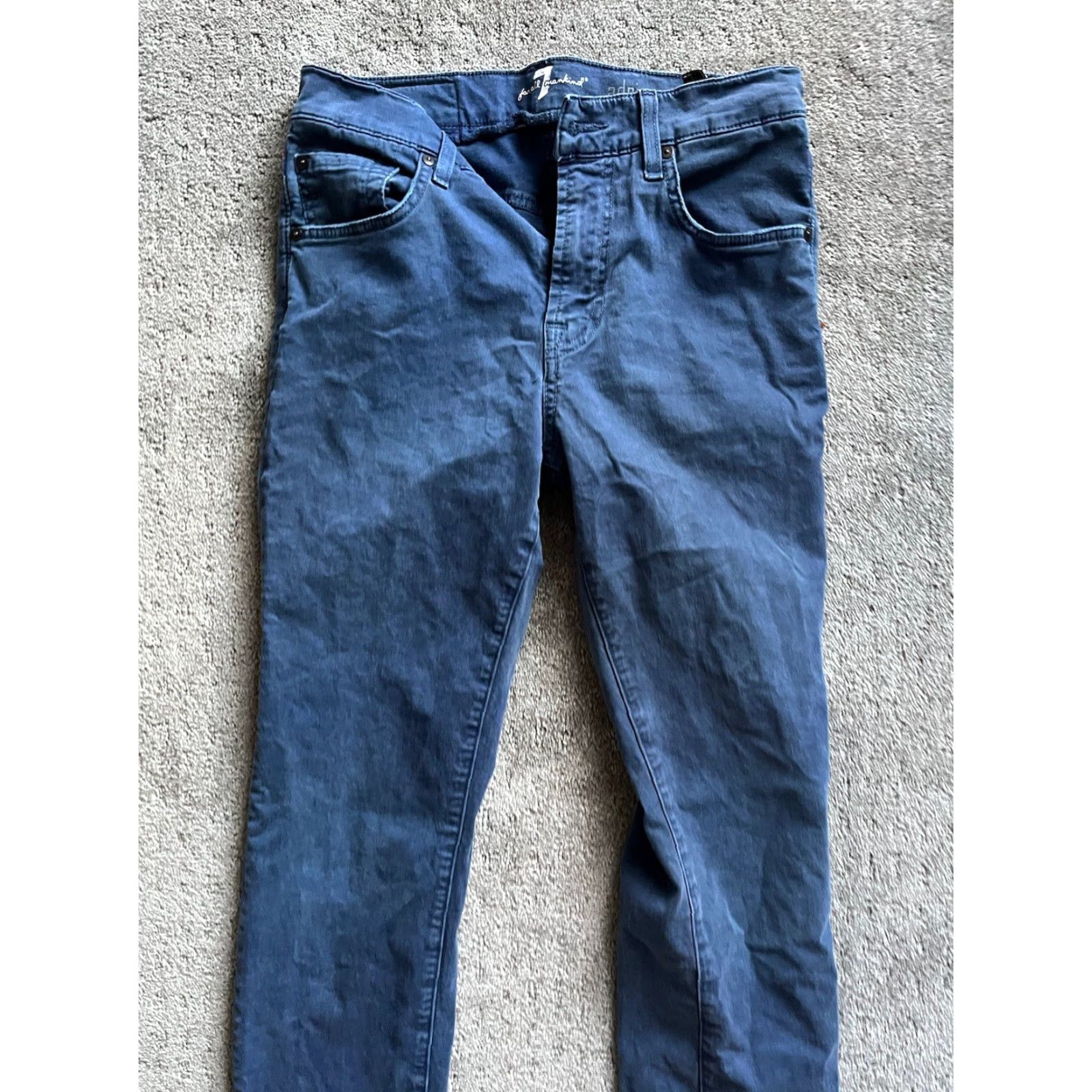 7 For All Mankind Mens 7 For All Mankind Adrien Slim Stretch Pants Khakis Size 29x32 Blue Size US 29 - 2 Thumbnail