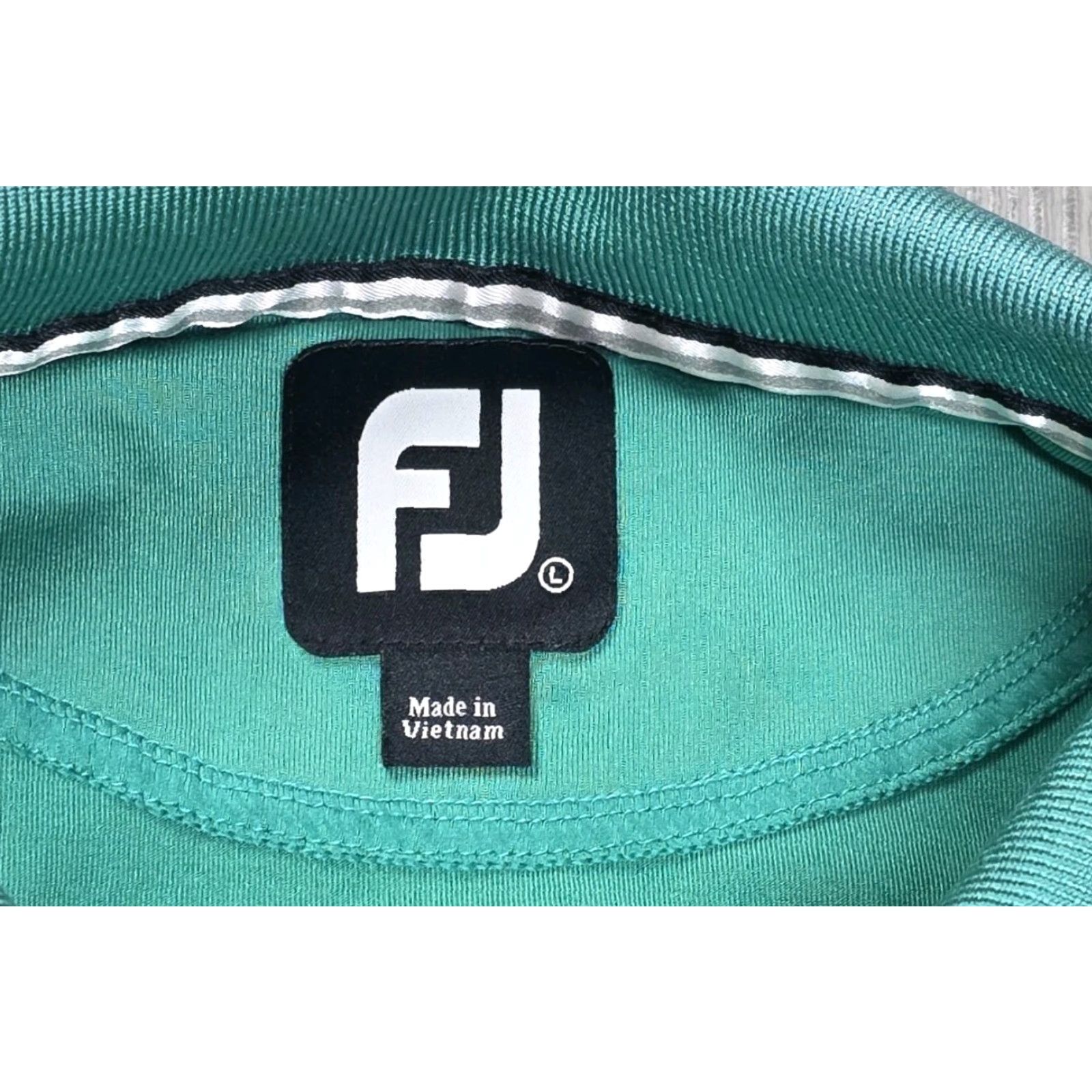 Footjoy FootJoy Mens L Polo Shirt Short Sleeve Teal Green FJ Performance Golf Shirt Size US L / EU 52-54 / 3 - 7 Thumbnail