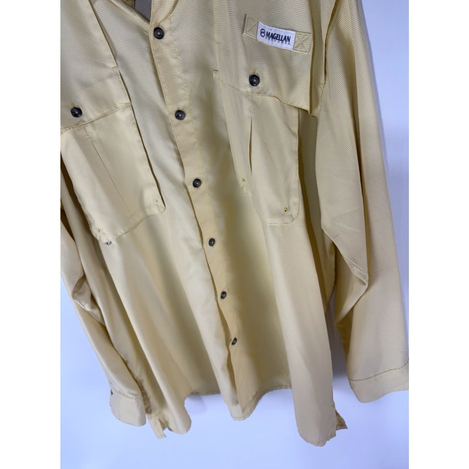 Vintage Magellan Outdoors Angler Fit Fish Gear Button Up Shirt Men’s 2XL Yellow/White Check Size US XXL / EU 58 / 5 - 3 Thumbnail