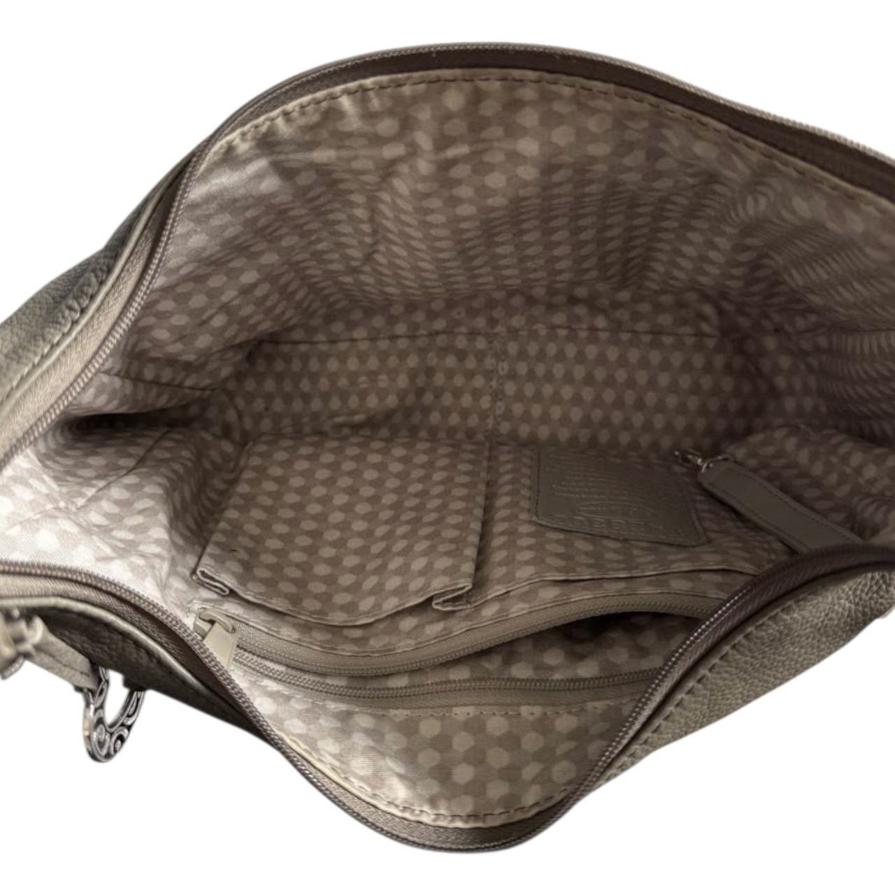 Brighton Brighton Tan/Gray Leather Shoulder Bag Purse Size ONE SIZE - 6 Thumbnail