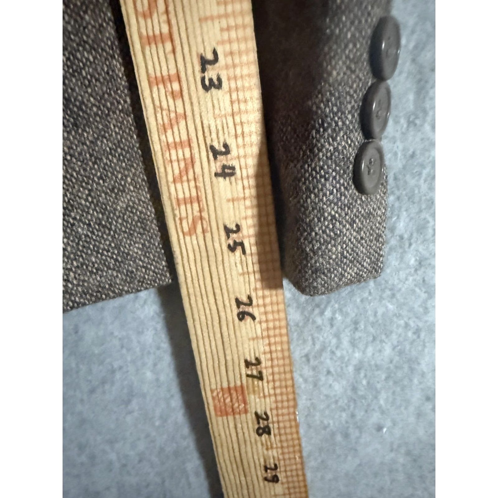Vintage VINTAGE Monsieur Adolfo Blazer Sport Coat Mens 48L Brown Polyester Tweed Long Jacket Size 48R - 4 Thumbnail