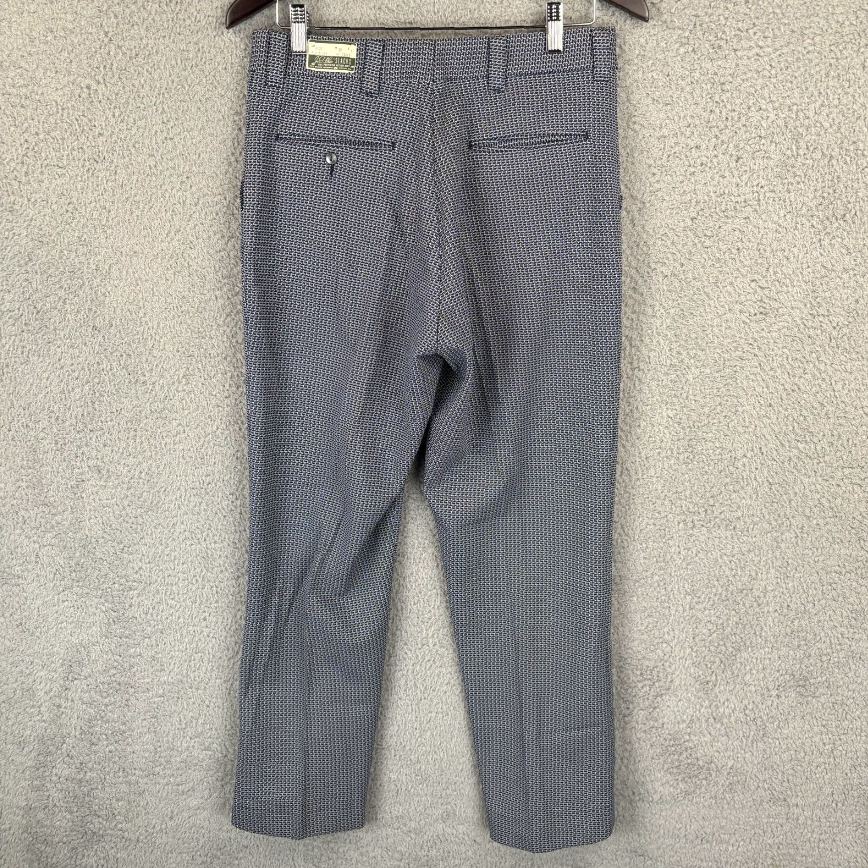 Blair VINTAGE John Blair Polyester Pants Mens 32x29 Navy Blue Disco 1970s USA Regular Inseam 29 Straight Leg Flare Leg Size US 32 / EU 48 - 5 Thumbnail
