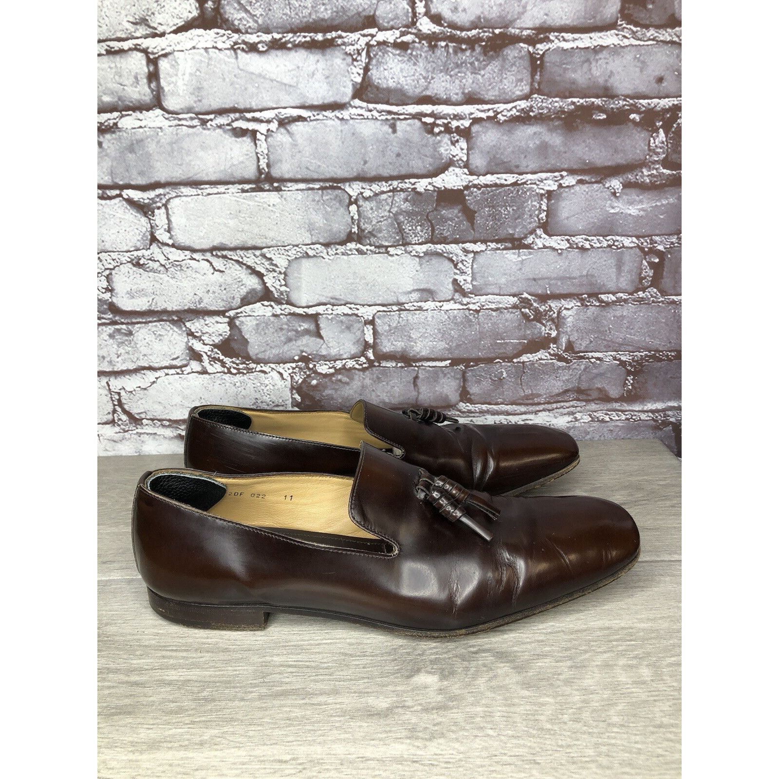 Prada Prada Milano Brown Leather Designer Tassel Loafers Dress Sho Size US 11 / EU 44 - 18 Thumbnail