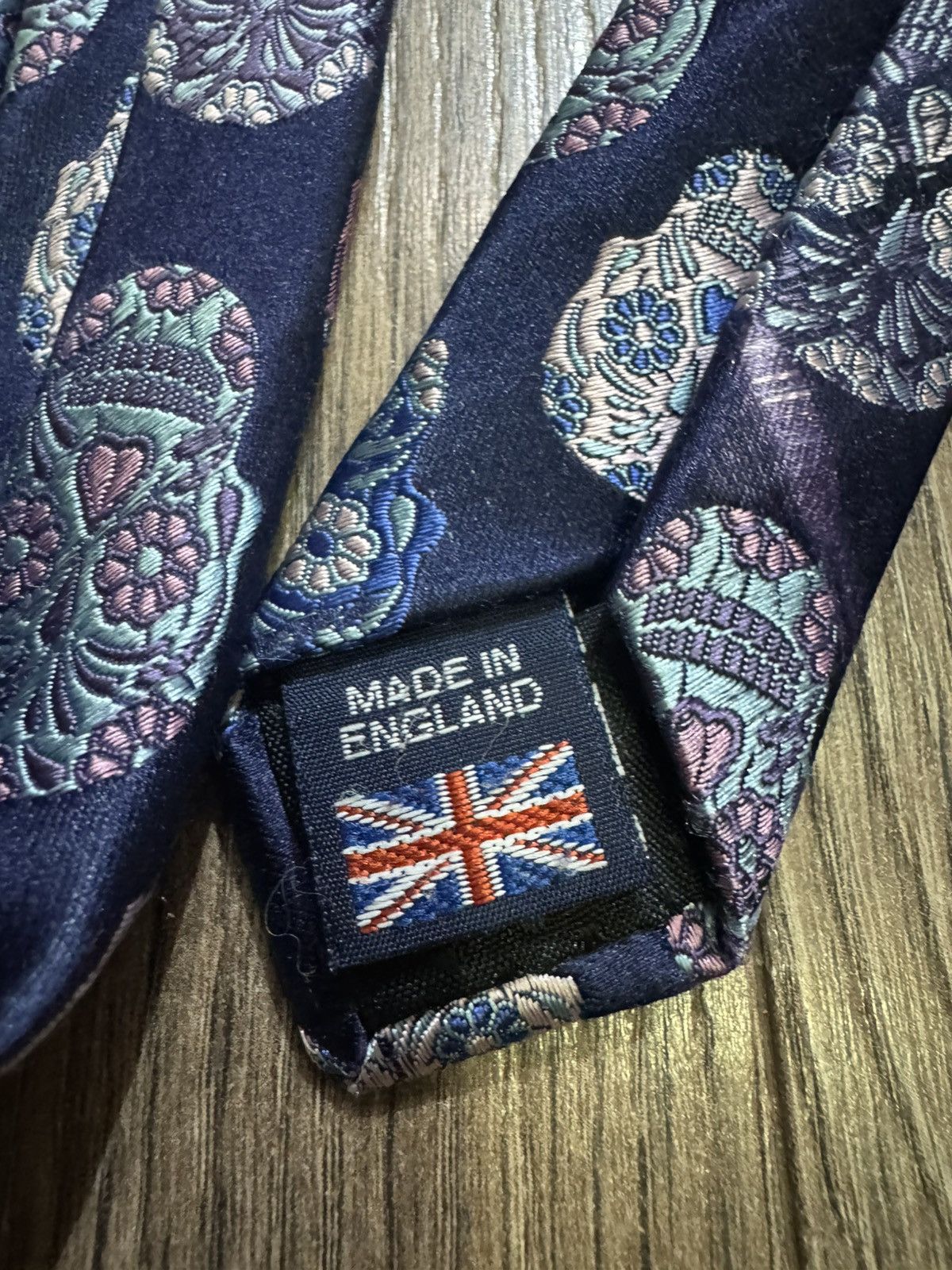 Other UK Limited Edition Navy & Blue Skull Silk Tie By Van Buck UK Size ONE SIZE - 3 Thumbnail
