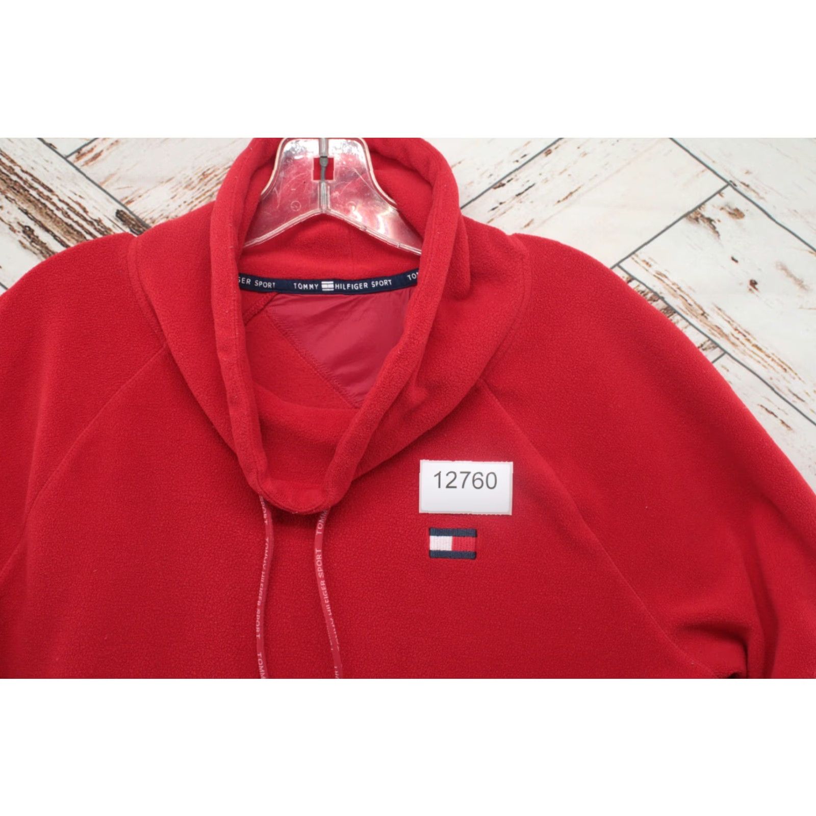 Tommy Hilfiger VINTAGE Tommy Hilfiger Sport Sweater Women's Large Red Fleece Cowl Neck Pullover Sweatshirt Sport Size L / US 10 / IT 46 - 7 Thumbnail
