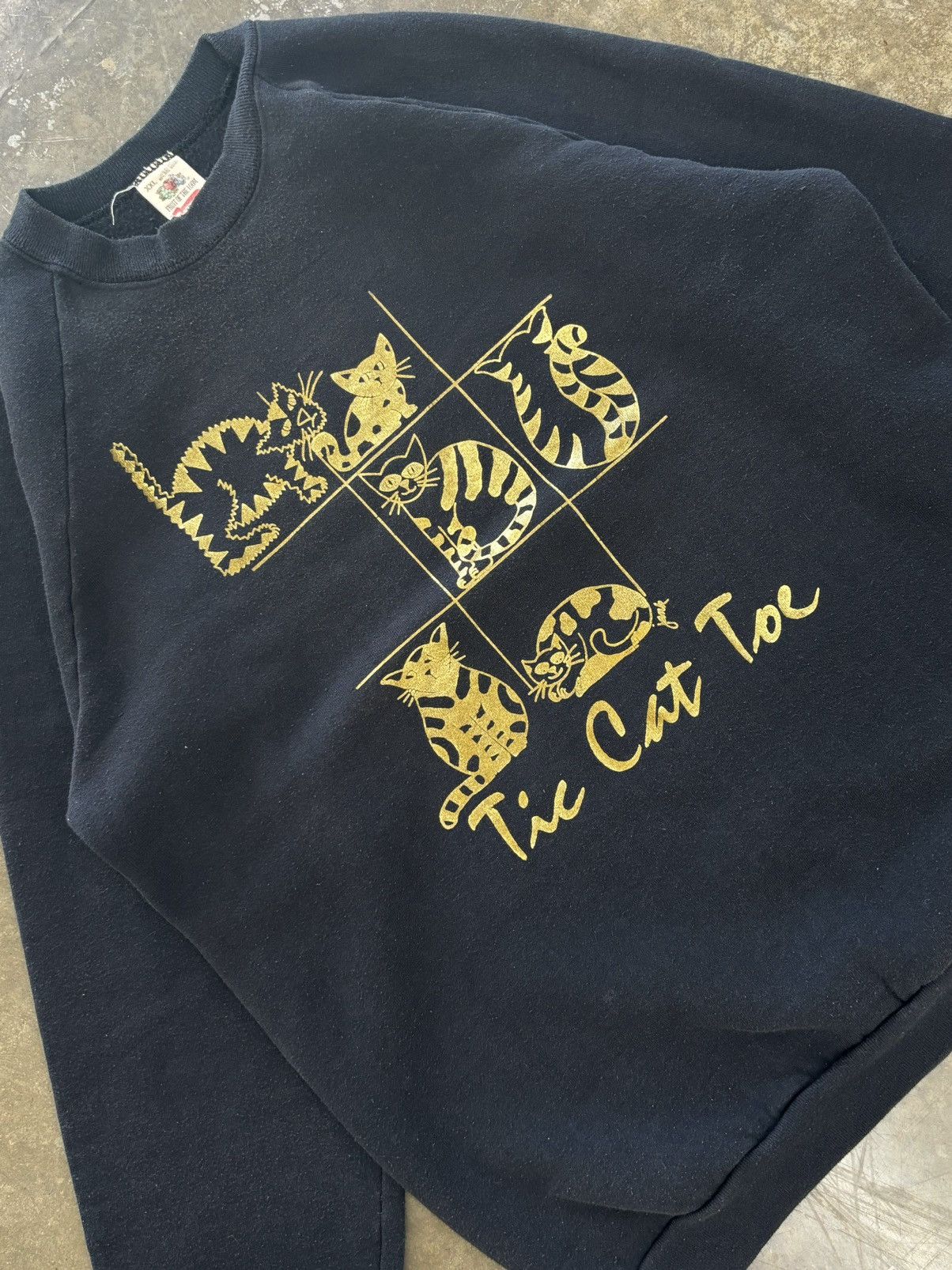 Vintage Vintage 80s Tic Cat Toe Animal Game Graphic Crewneck XXL Size US XXL / EU 58 / 5 - 1 Thumbnail