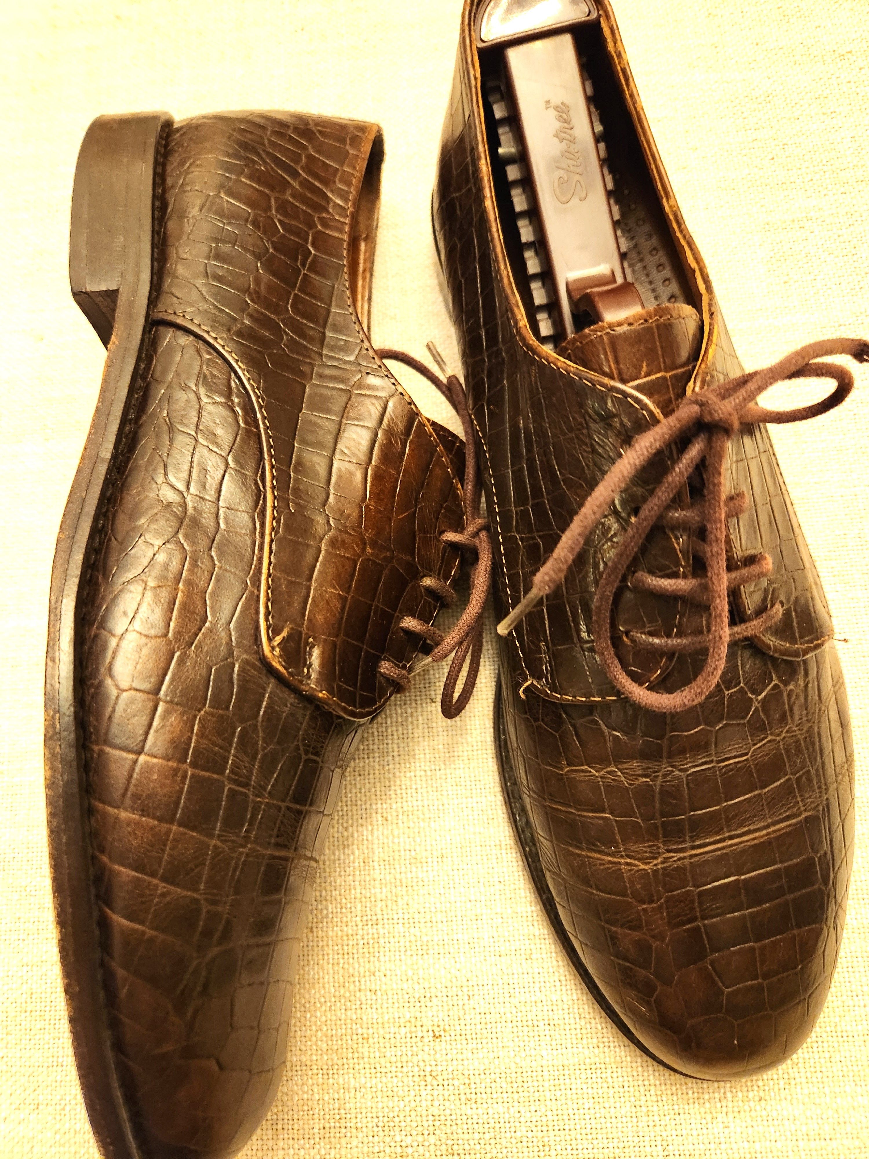 Other Vtg Joan & David Unisex Allegator Embossed Lace up Shoes Size US 6.5 / EU 39-40 - 2 Thumbnail
