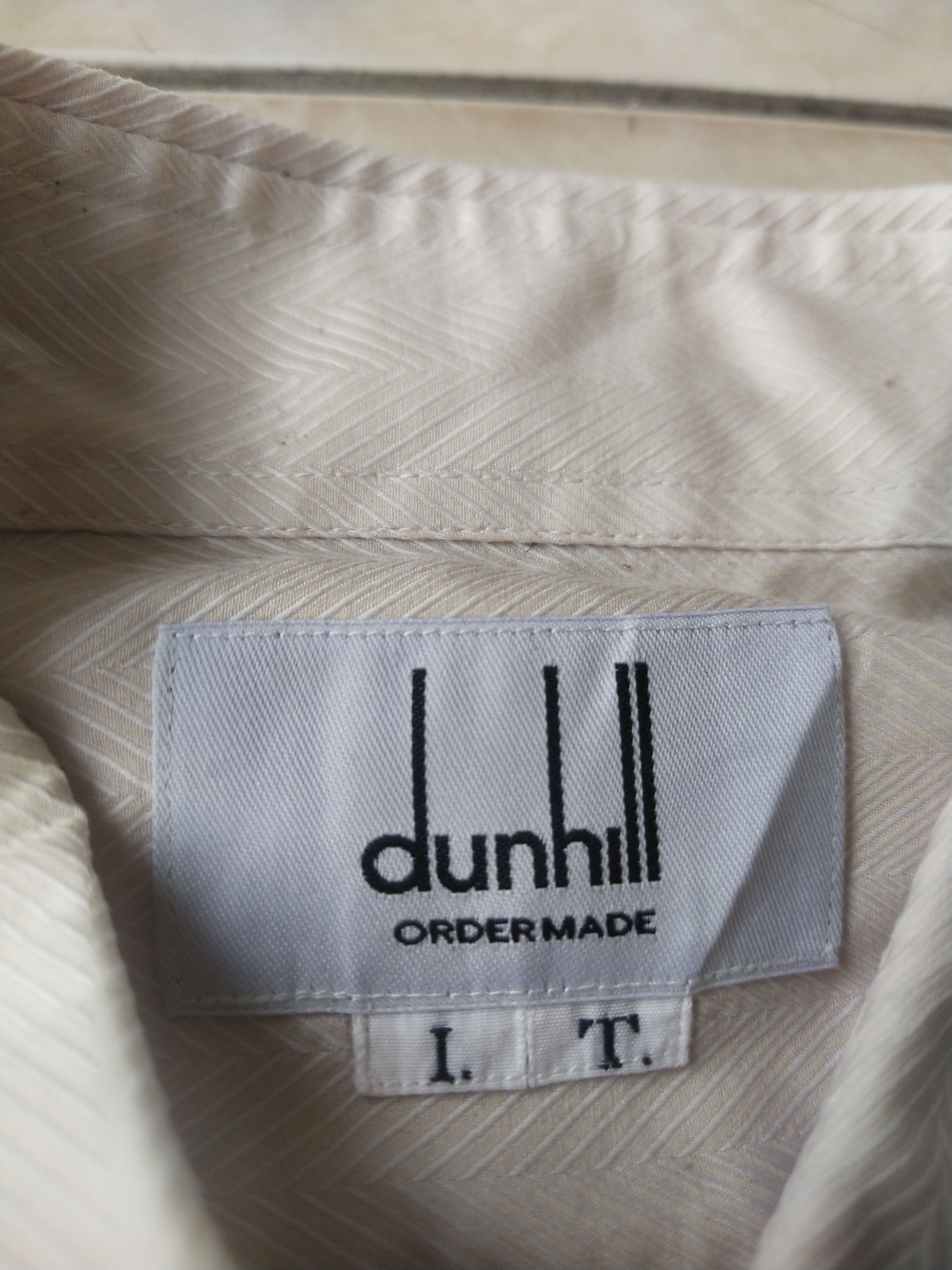 Alfred Dunhill Vintage Dunhill Japan Made Herringbone Cotton Shirt Size US L / EU 52-54 / 3 - 8 Thumbnail