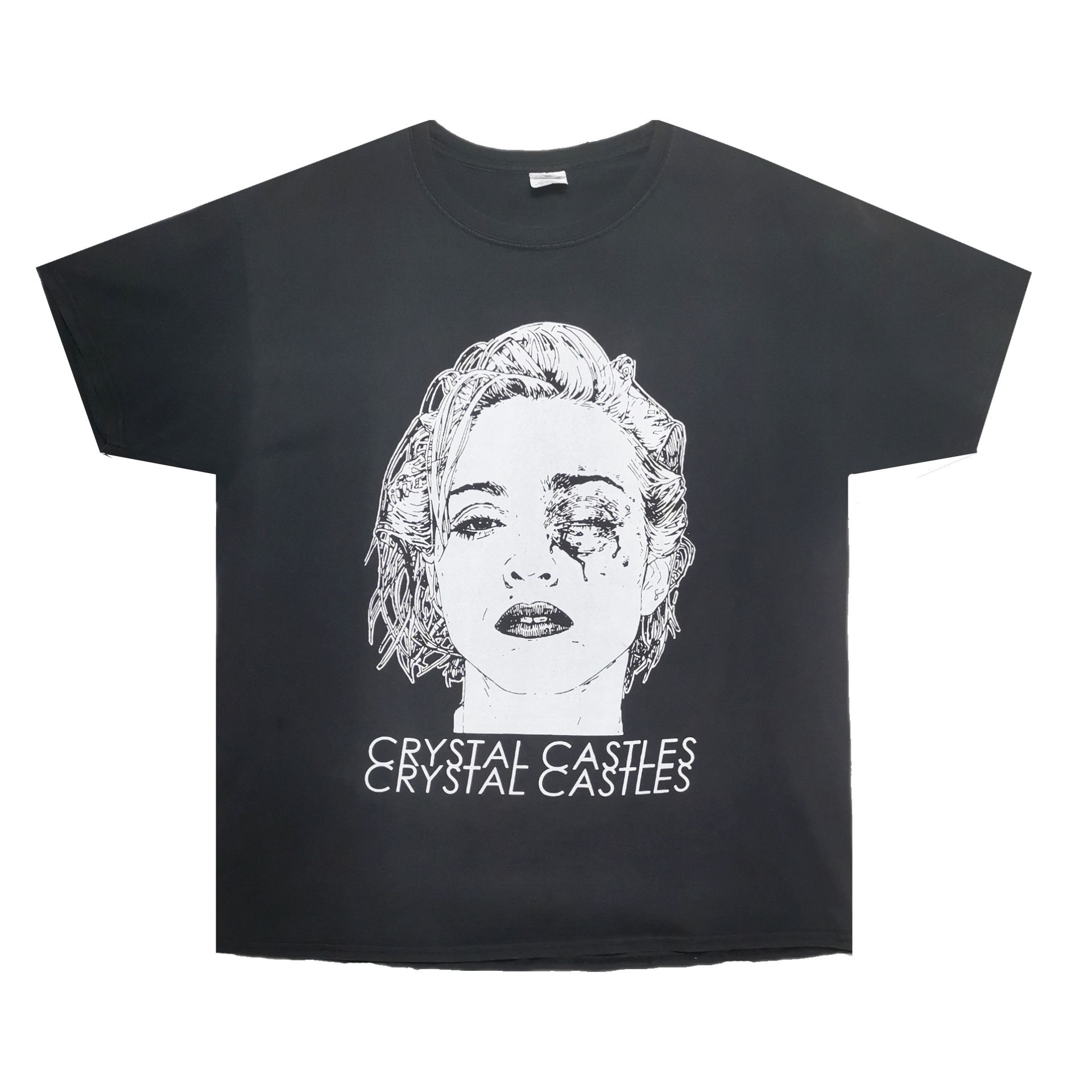 image of Crystal Castles Y2K Vintage Shirt Alice Practice Madonna in Black, Men's (Size XL)