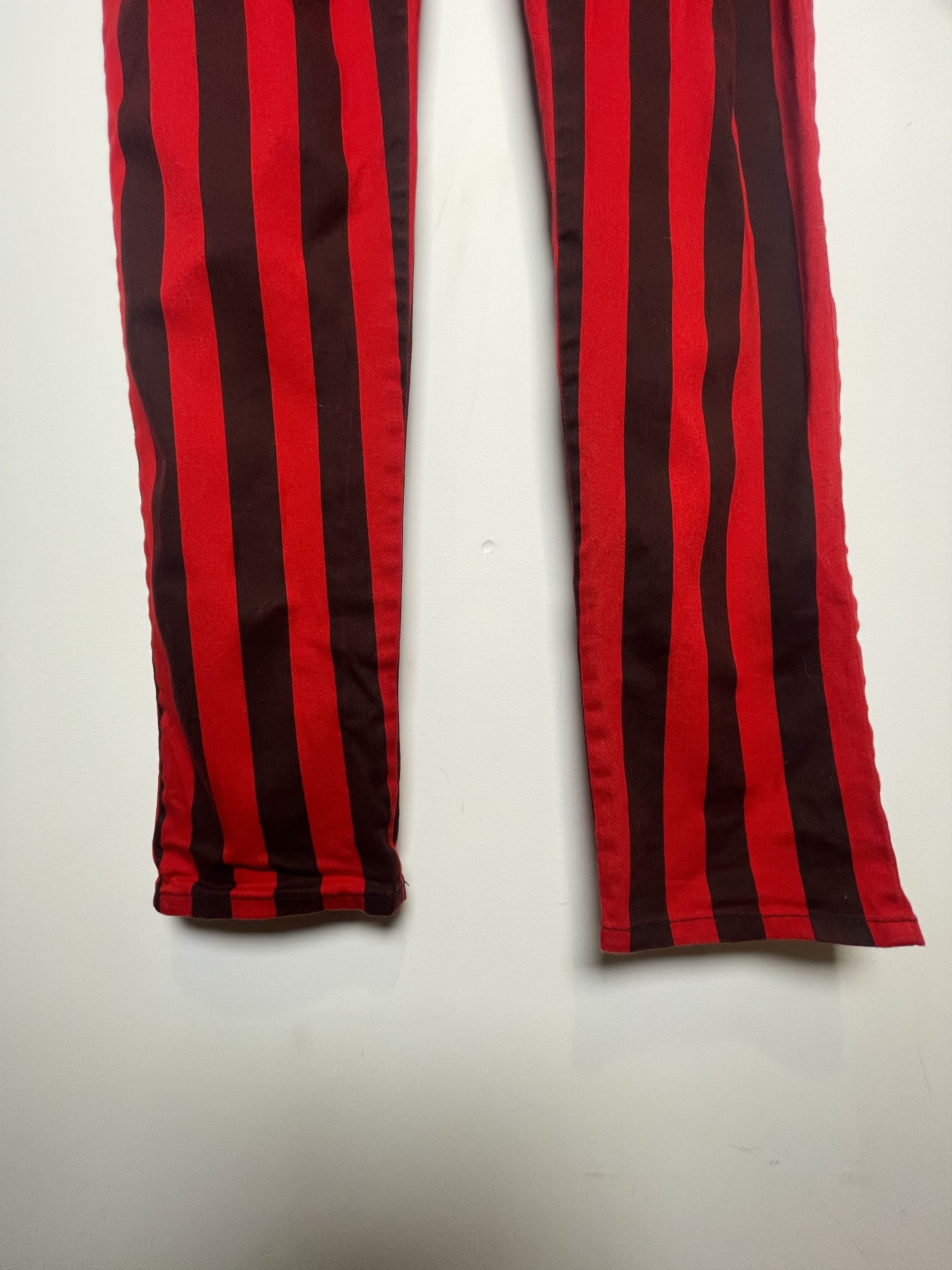 Other 🇬🇧 Run & Fly Red/Burgundy Striped Stretch Trousers Size US 32 / EU 48 - 5 Thumbnail