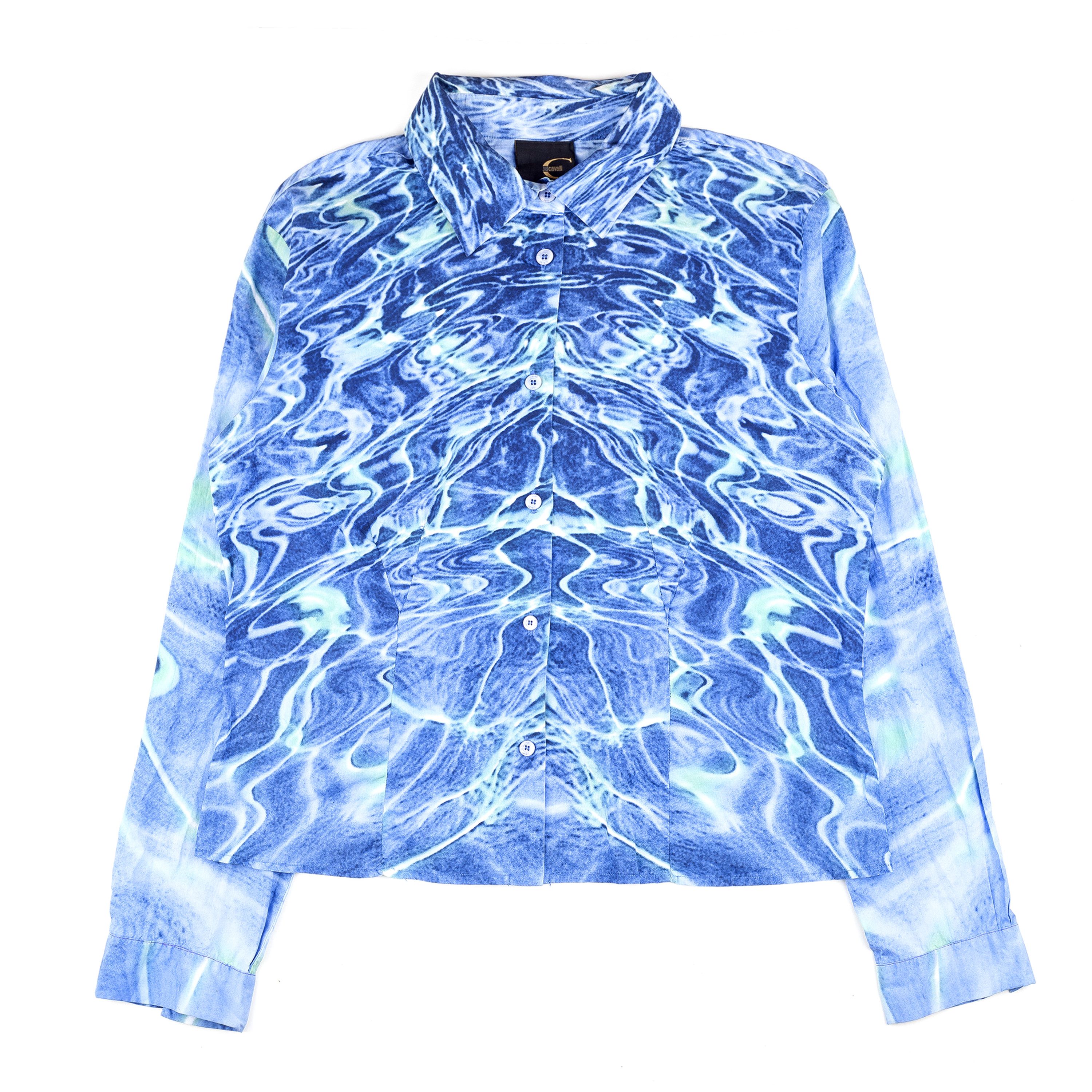 Just Cavalli Just Cavalli Water Print Long Sleeve Shirt (M) Size M / US 6-8 / IT 42-44 - 1 Thumbnail