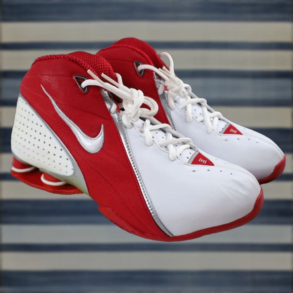 Nike VINTAGE Nike Shox Revolution Sneakers Basketball Womens 12 White Red Shox Revolution Womens Basketball Sneakers 12 White Red Mens Womens Boys Girls Size US 12 / IT 42 - 1 Thumbnail