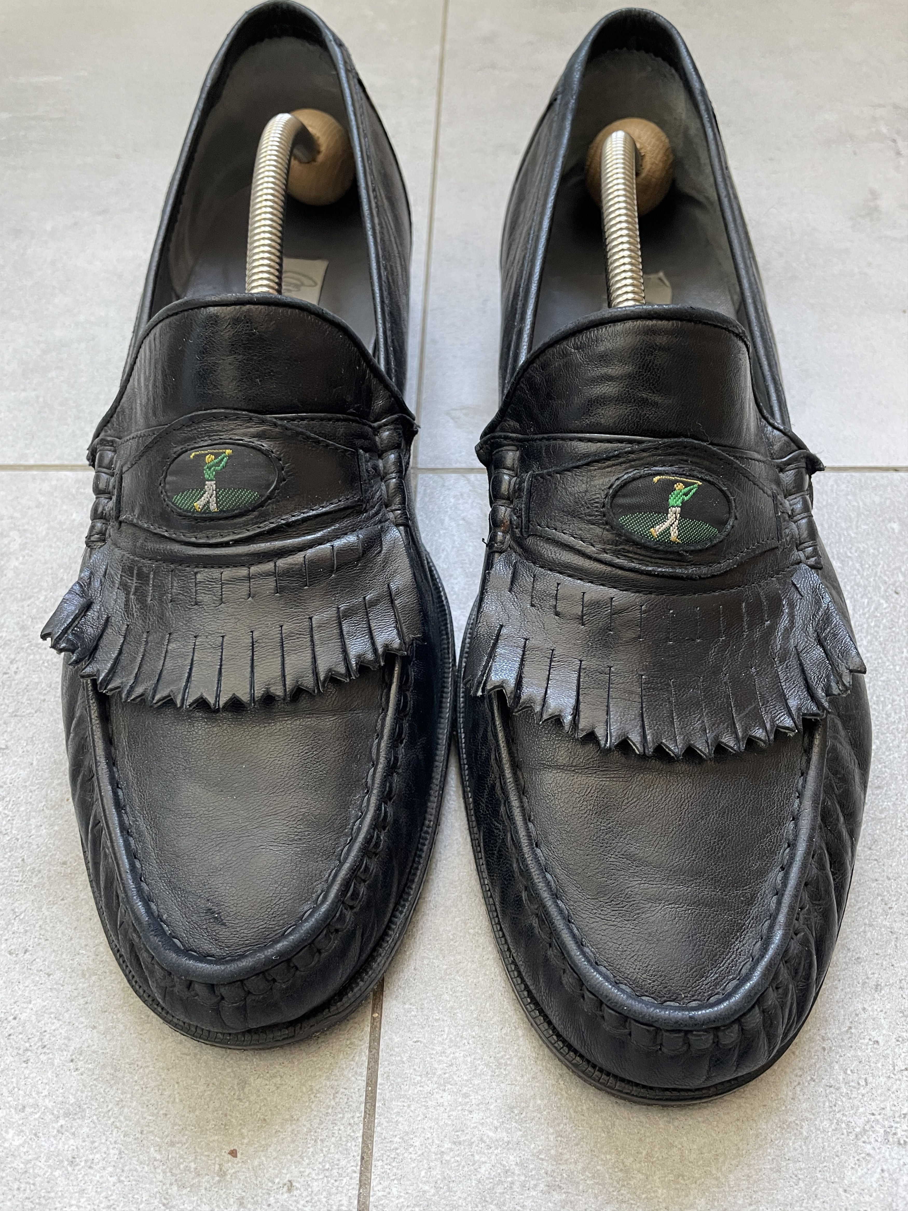 Vintage VINTAGE GOLF FRINGE OLD MONEY ITALIAN LEATHER PENNY LOAFERS Size US 11 / EU 44 - 2 Thumbnail