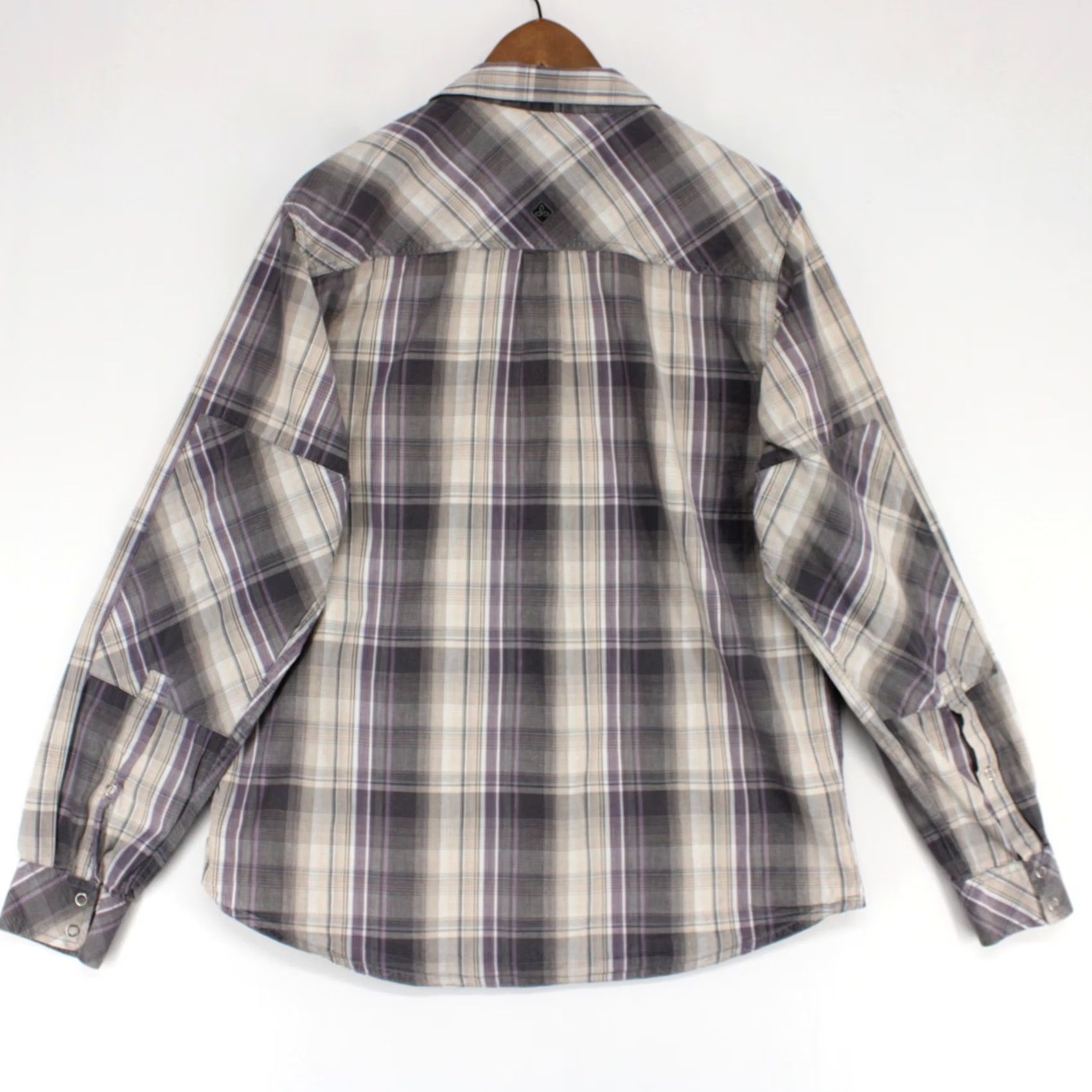 Prana Prana Shirt Mens L Gray Purple Plaid Snap Front Western Long Sleeve Outdoor Shirt Size US L / EU 52-54 / 3 - 2 Thumbnail