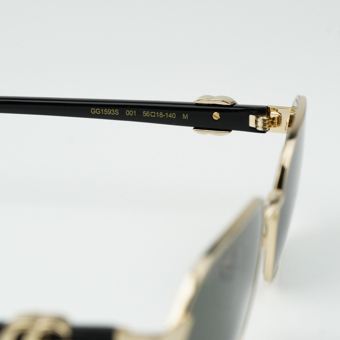 Gucci NEW Gucci GG1593S 001 Gold Grey Geometric Unisex Sunglasses Size ONE SIZE - 8 Thumbnail
