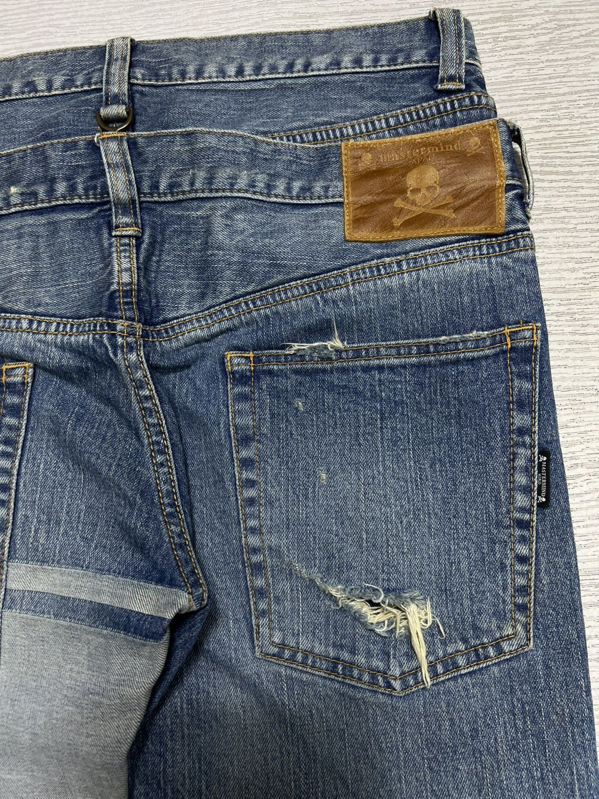 Mastermind World Mastermind World - Double Waist Crash Skinny Denim Jeans Size US 30 / EU 46 - 12 Thumbnail