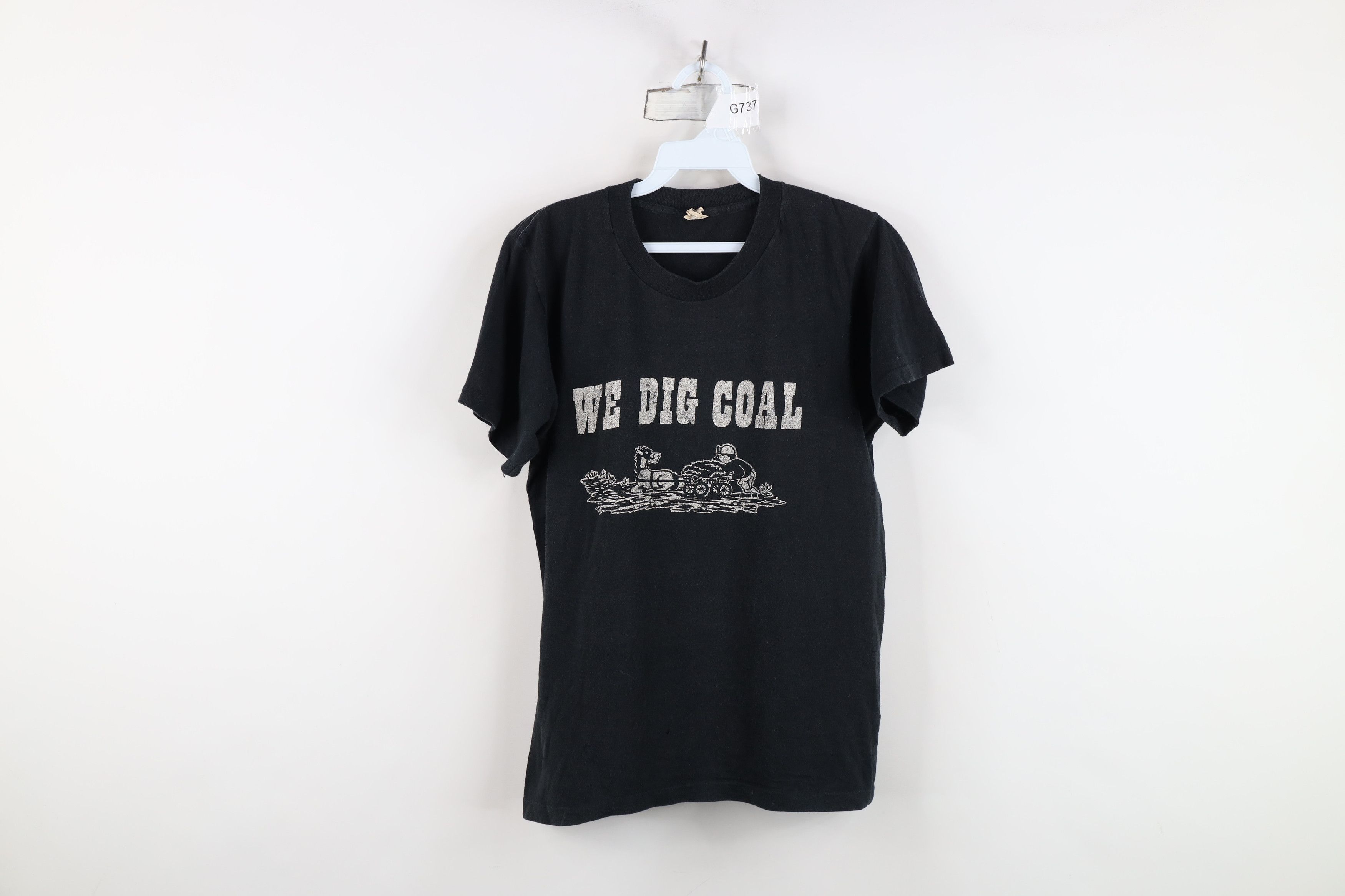 Vintage Vintage 80s We Dig Coal Coal Miner T-Shirt Black USA Size US M / EU 48-50 / 2 - 1 Thumbnail