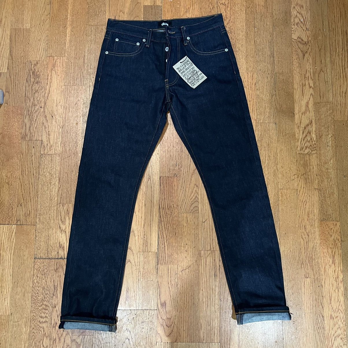 image of Stussy Raw Denim Pants in Blue, Men's (Size 30)