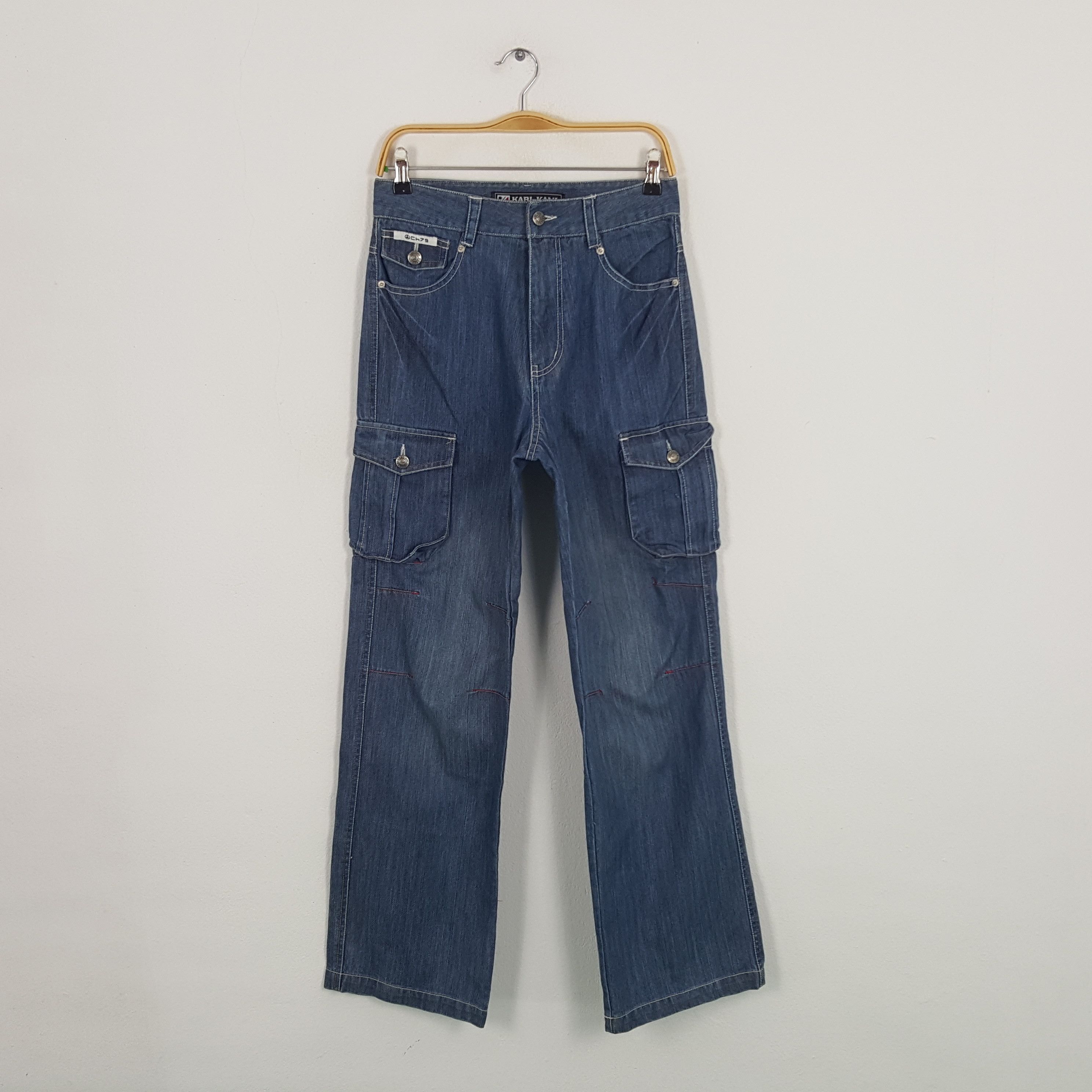 Karl Kani × Vintage Vintage Karl Kani American Baggy Style Cargo Denim Jeans Size US 27 - 1 Thumbnail