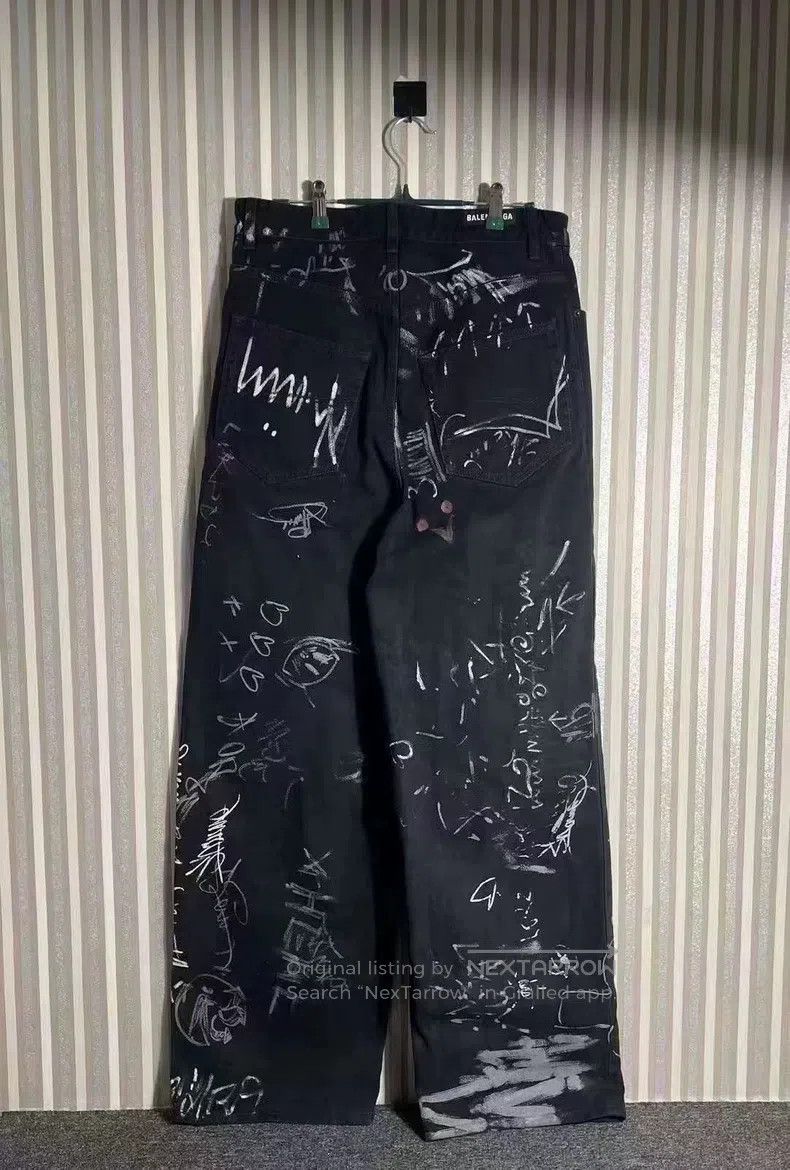 Balenciaga Balenciaga size XS Black Hand-Painted Graffiti Letter Logo Size US 27 - 3 Thumbnail