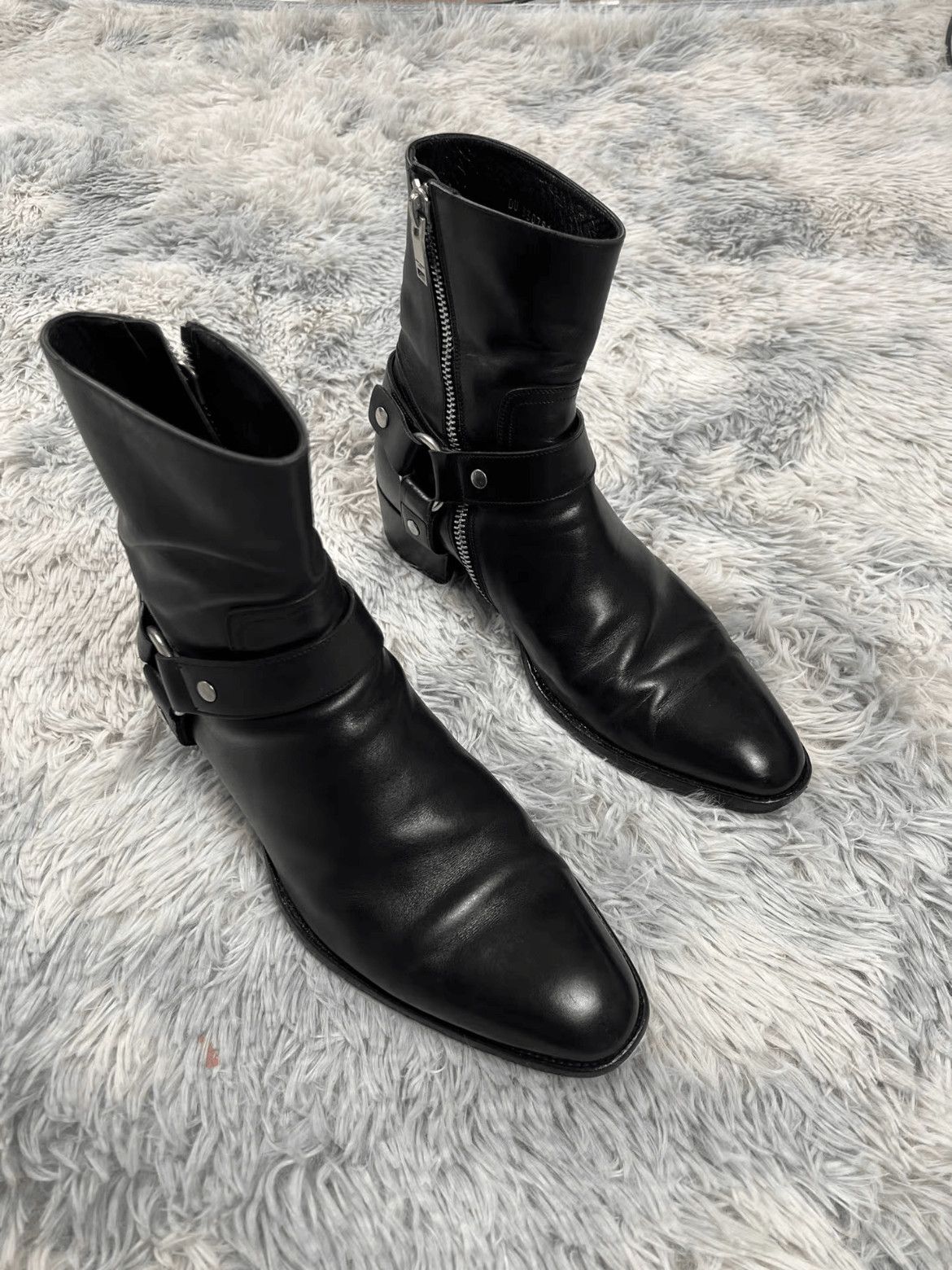 d*3様 saint laurent paris boots 13aw Sz 42 Saint Laurent Paris 13AW Metal Buckle Boots