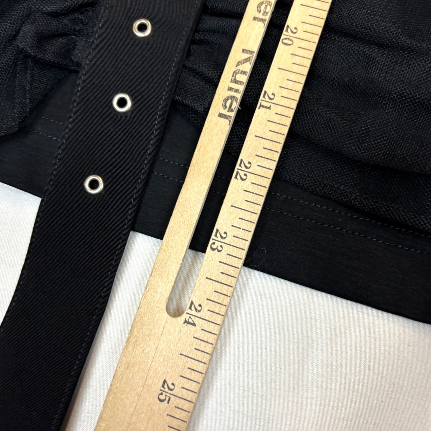 Comme des Garcons Girl Comme Des Garcons Noir Kei Ninomiya Tulle Belt Ruched Tee Shirt Blouse S Womens Black Navy? Size S / US 4 / IT 40 - 7 Thumbnail
