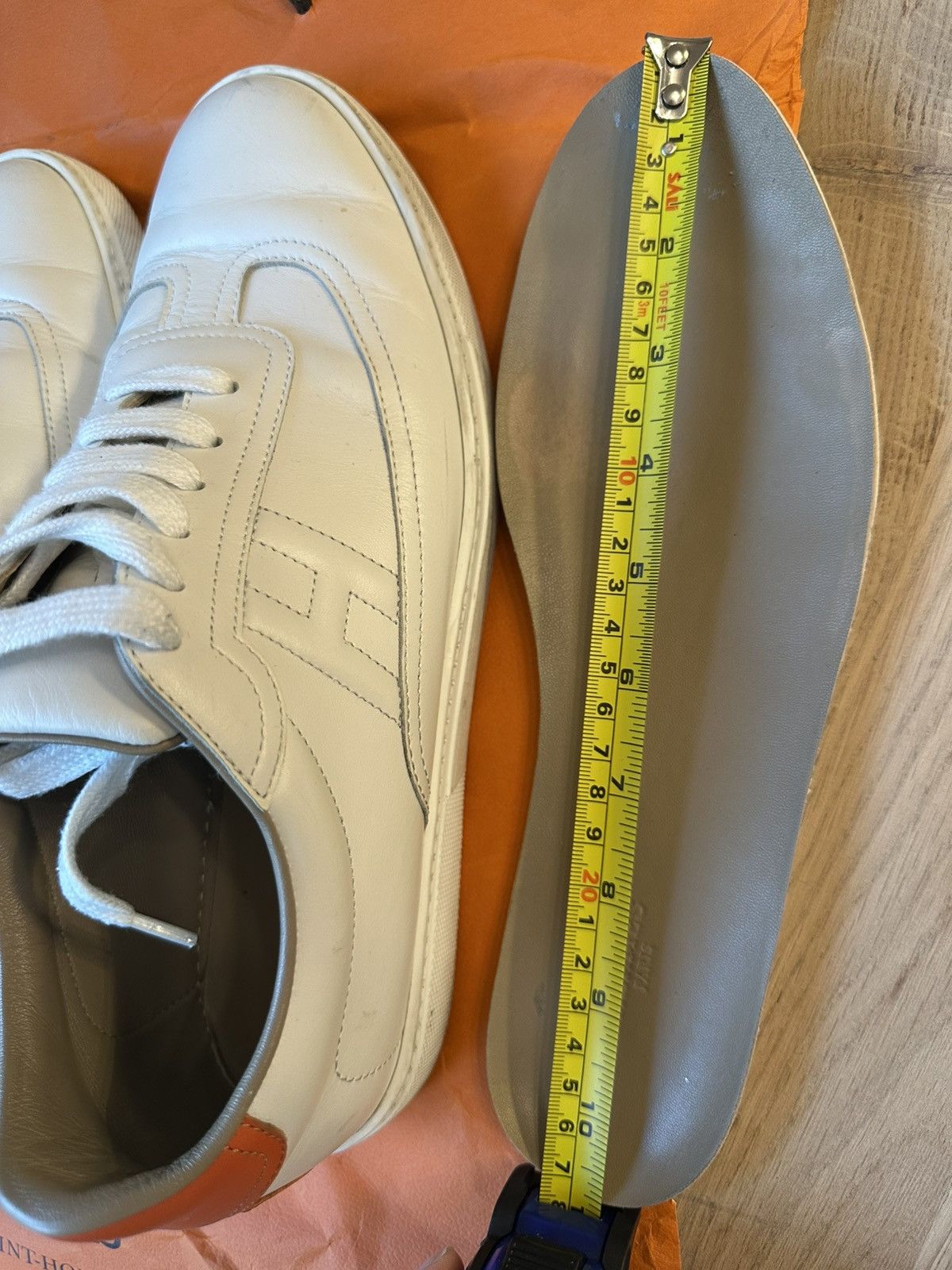 Hermes Hermès Avantage Sneakers White/Orange - Size 41-42 EU Size US 9 / EU 42 - 12 Thumbnail