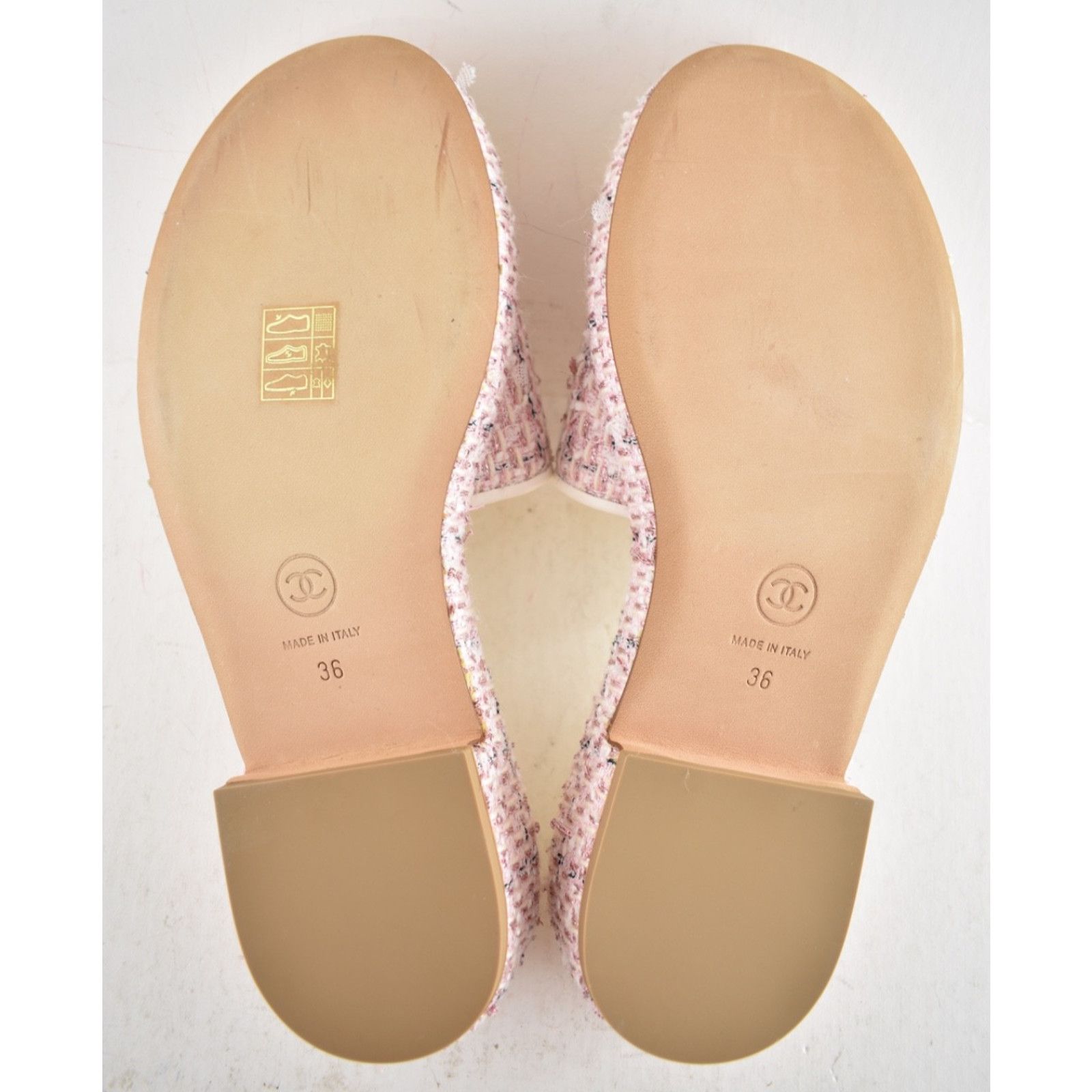 Chanel Chanel 20P Pink White Tweed Mesh CC Logo Slide Slip On Size US 6 / IT 36 - 15 Thumbnail