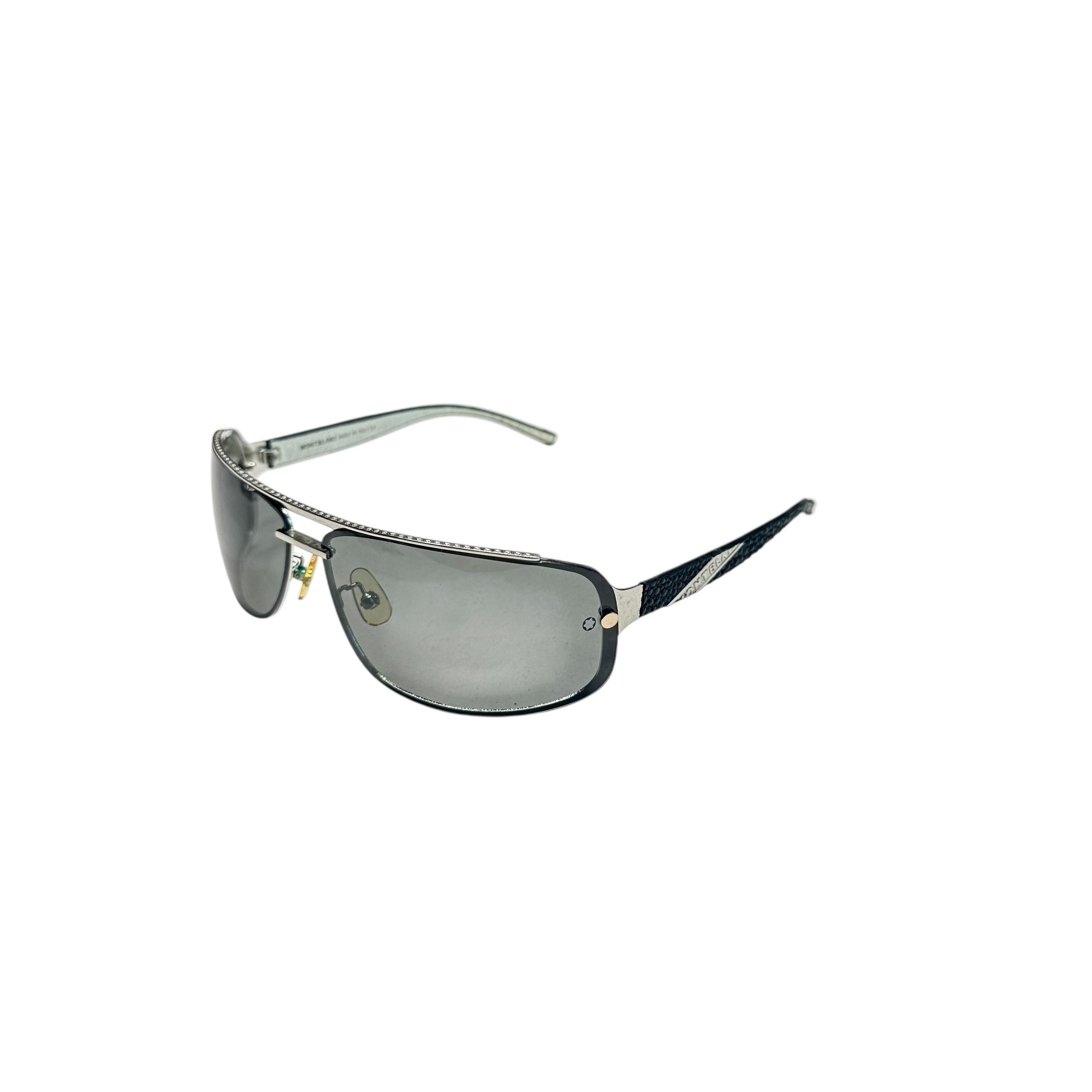 Montblanc Mont Blanc Leather Aviator Sunglasses Size ONE SIZE - 1 Thumbnail