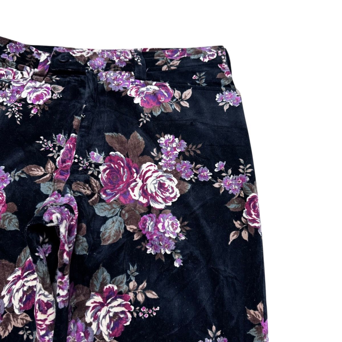 Tornado Mart Tornado Mart Velvet Floral Flare Pants Size 30" / US 8 / IT 44 - 5 Thumbnail