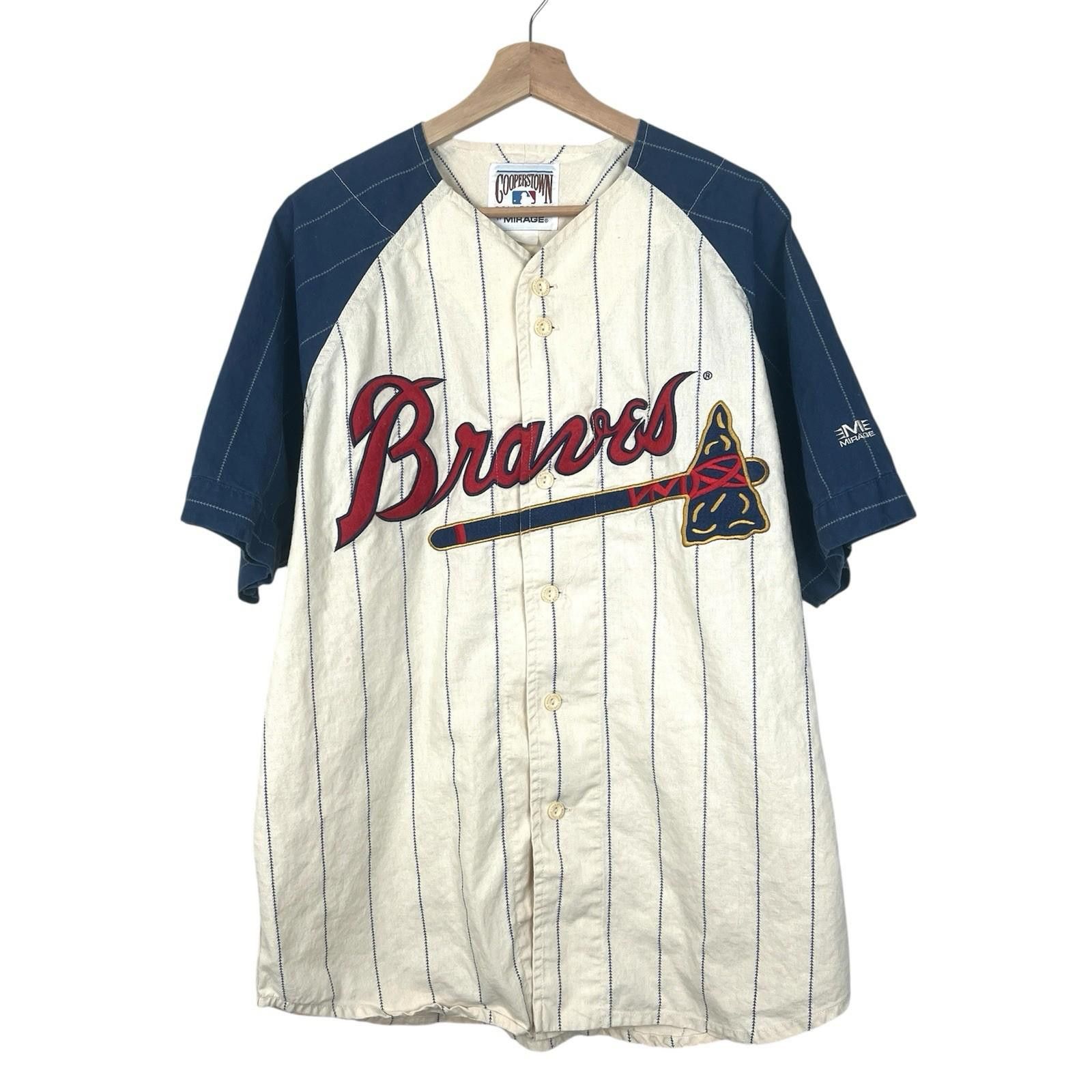 Vintage 90s Atlanta Braves MLB Baseball Mirage Jersey XL