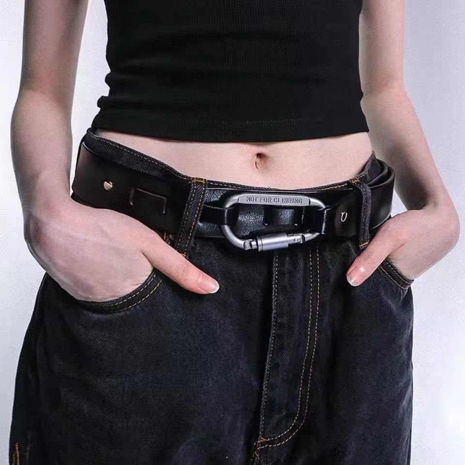 Leather × Vintage PU Leather Carabiner Belt Size ONE SIZE - 1 Thumbnail