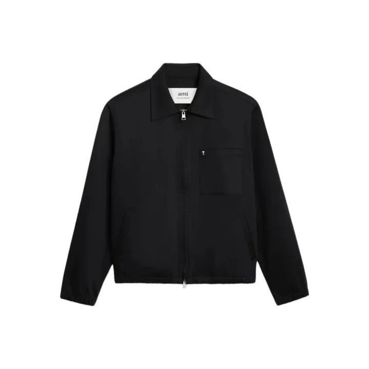 Ami Paris SS24 Black Zip Jacket for Men -2507