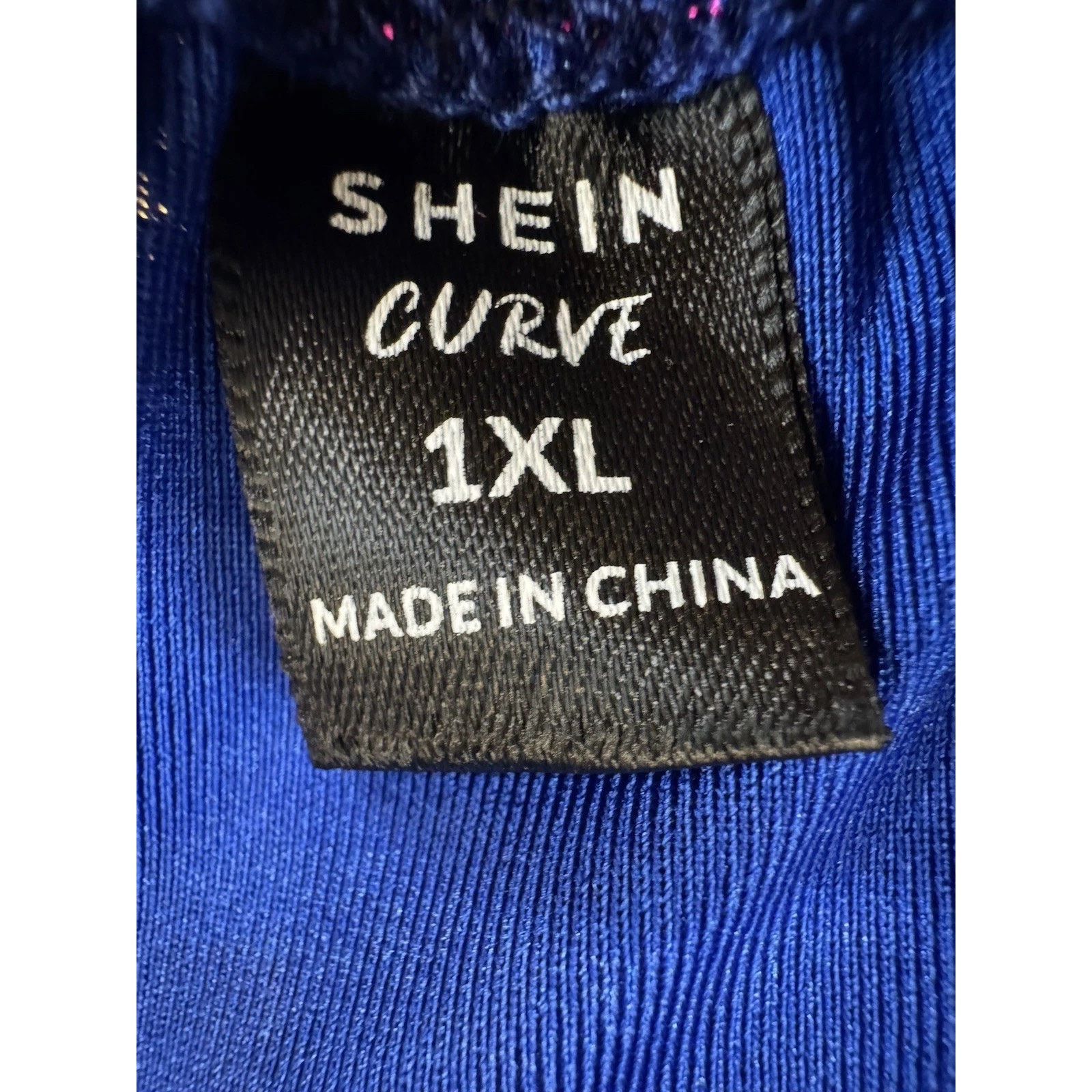 Shein SHEIN XL Iridescent Color Shift Mesh Ruched Mini Dress Blue Size XL / US 12-14 / IT 48-50 - 3 Thumbnail