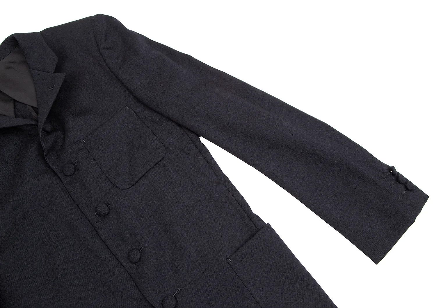 Comme des Garcons Homme Plus Stretch Wool Cutaway Jacket in Navy, Size S Size US S / EU 44-46 / 1 - 9 Thumbnail