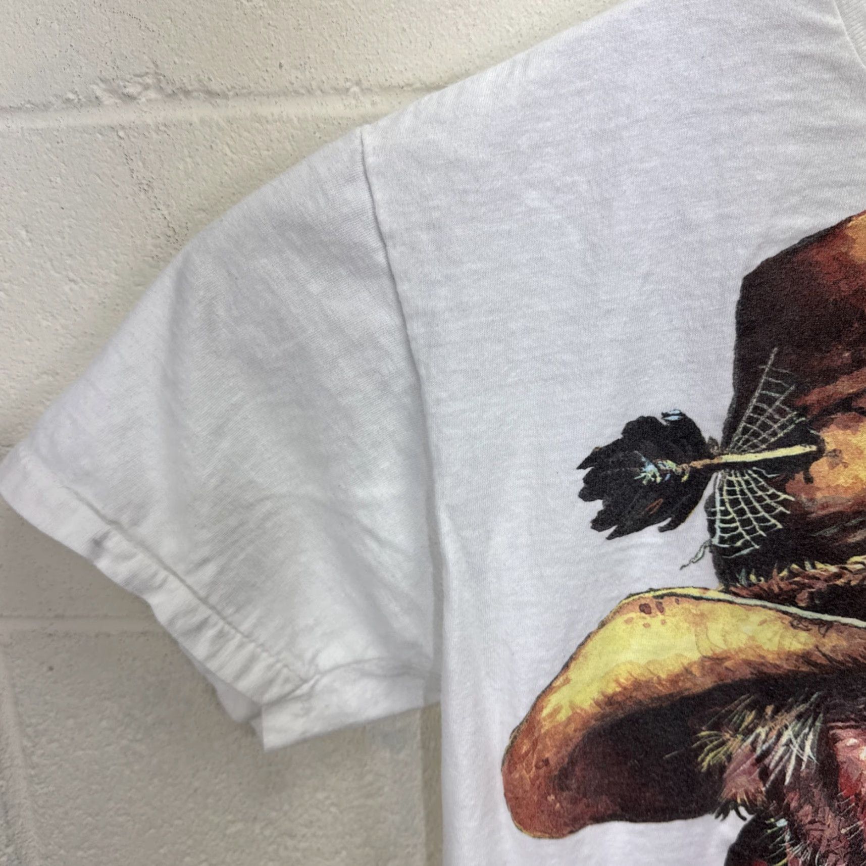 Vintage VINTAGE Oneita Nate Owens Art T-Shirt Medium White 90s Rare Cooter Mens Size US M / EU 48-50 / 2 - 6 Thumbnail