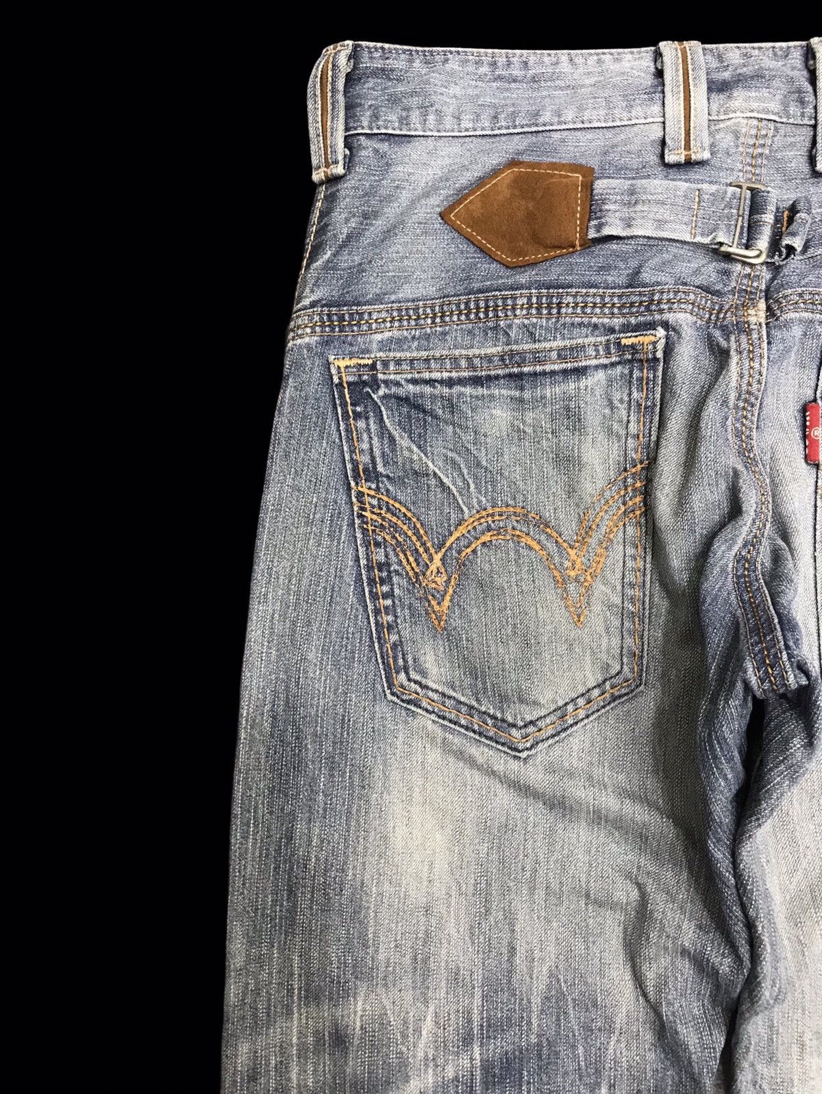 Edwin 💥EDWIN 435XVS STONE WASH DISTRESSED DENIM F342 Size US 31 - 10 Thumbnail